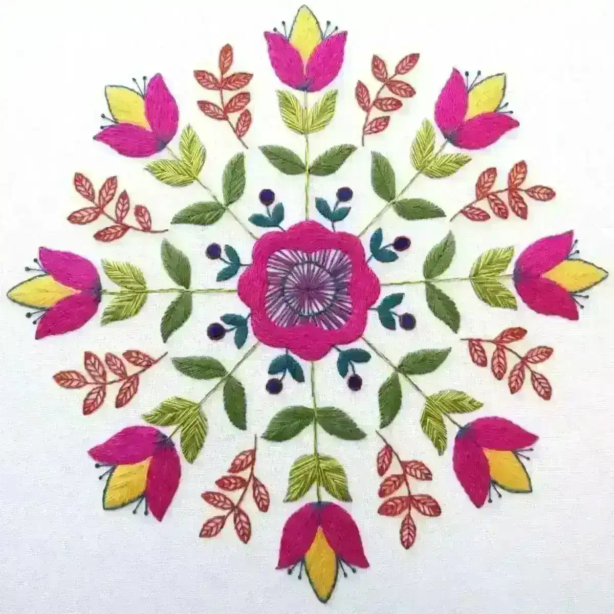 Florally, Pre Printed Embroidery Fabric Panel PLUS PDF Pattern , Pre Printed Fabric Pattern , StitchDoodles , embroidery hoop kit, embroidery kits for adults, embroidery kits for beginners, flower embroidery, hand embroidery, hand embroidery fabric, hand embroidery kit, modern embroidery kits, PDF pattern, unique embroidery kits , StitchDoodles , shop.stitchdoodles.com