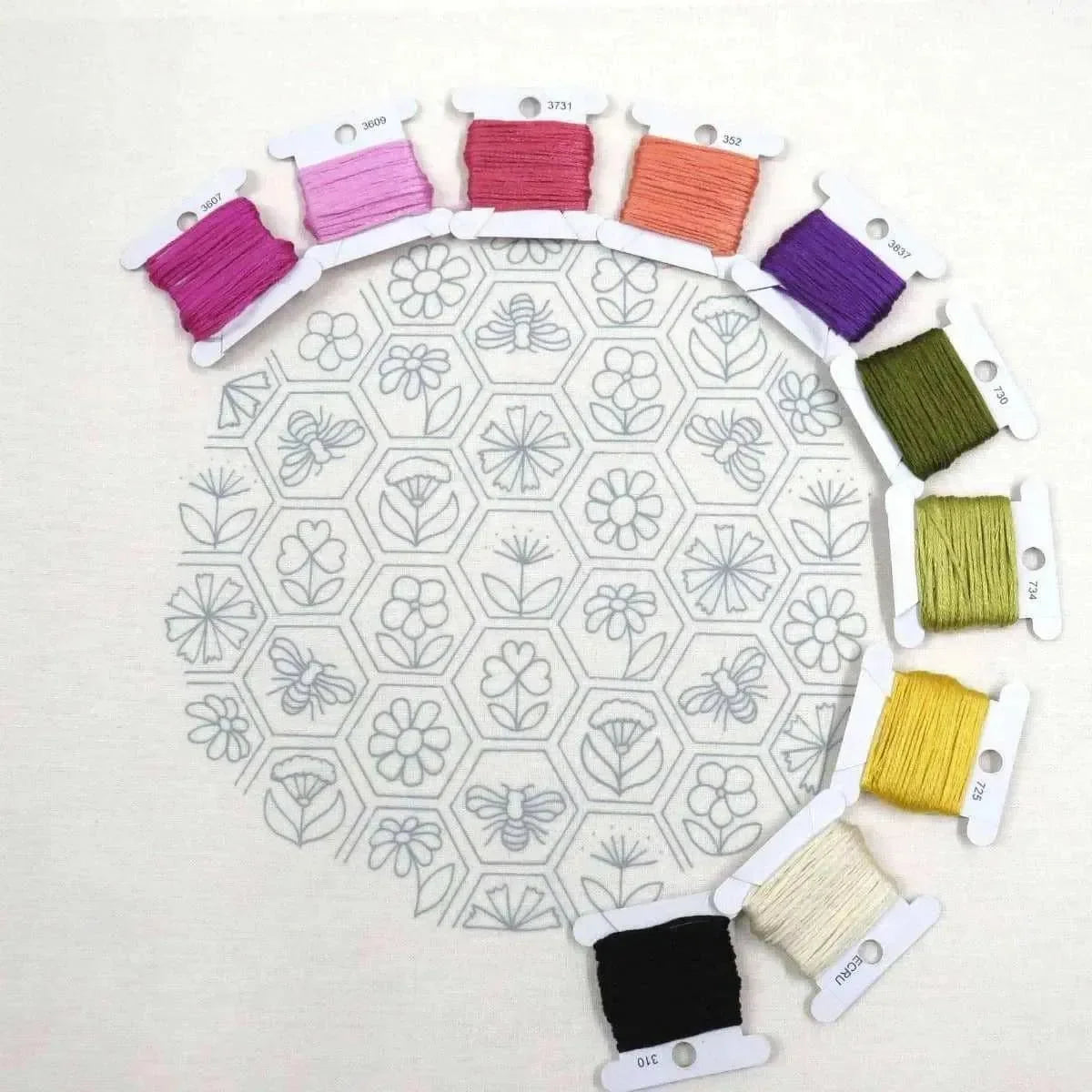 Flower Hive Hand Embroidery Kit , Embroidery Kit , StitchDoodles , beginner embroidery, embroidery hoop kit, embroidery kits for adults, embroidery kits for beginners, flower embroidery, hand embroidery, hand embroidery kit, modern embroidery kits, unique embroidery kits , StitchDoodles , shop.stitchdoodles.com