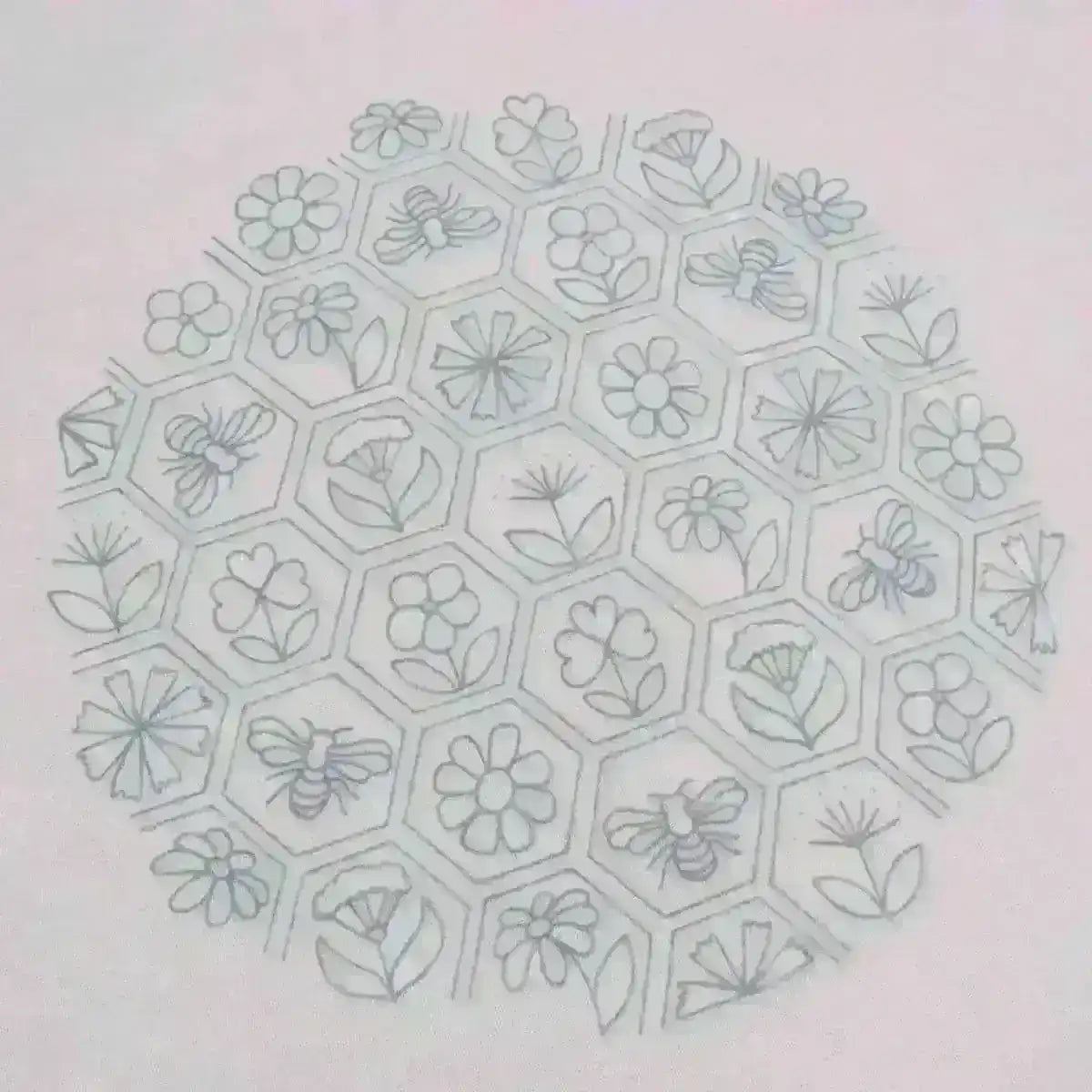 Flower Hive, Pre Printed Embroidery Fabric Panel , Pre Printed Fabric Pattern , StitchDoodles , embroidery hoop kit, embroidery kits for adults, embroidery kits for beginners, hand embroidery, hand embroidery fabric, modern embroidery kits, unique embroidery kits , StitchDoodles , shop.stitchdoodles.com