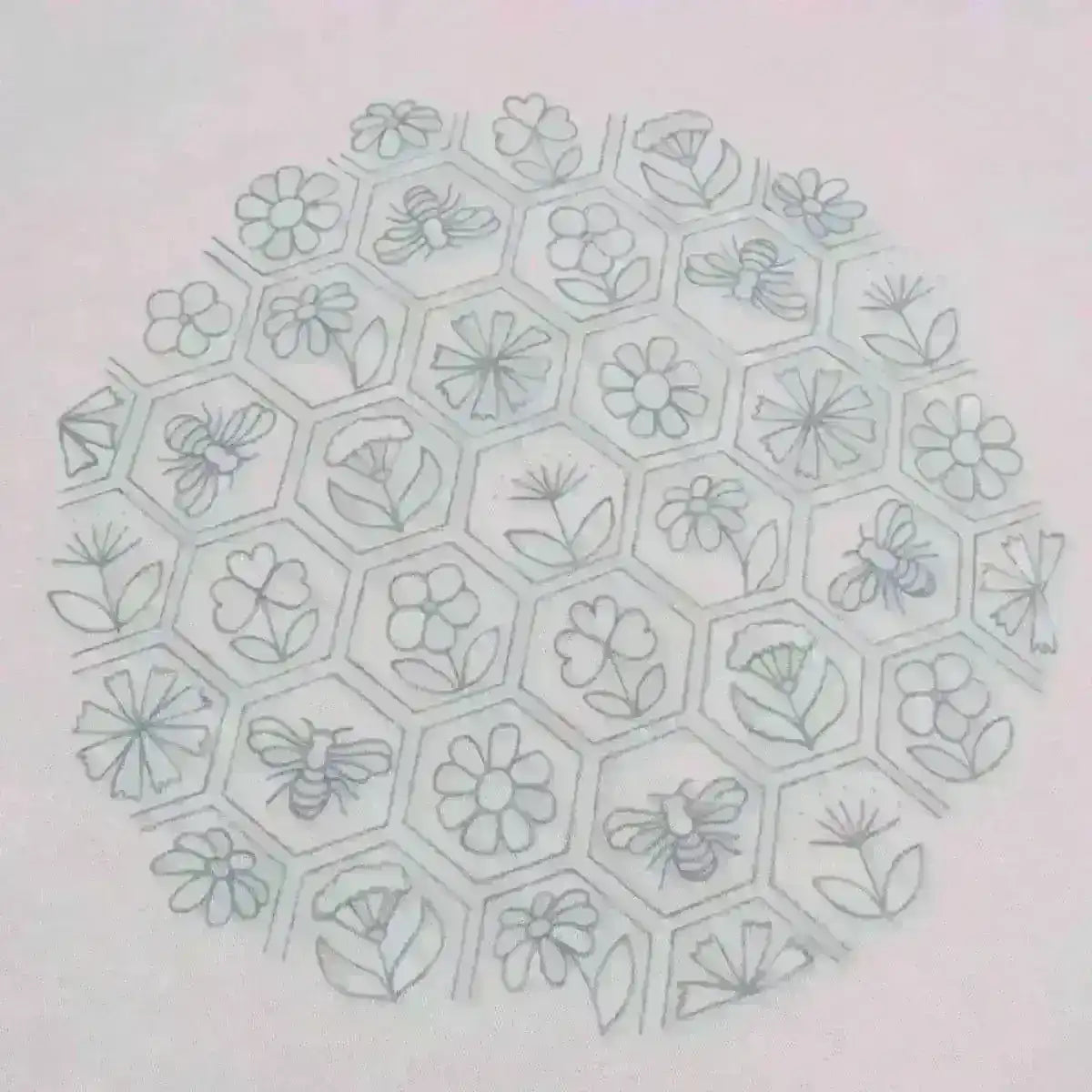 Flower Hive, Pre Printed Embroidery Fabric Panel , Pre Printed Fabric Pattern , StitchDoodles , embroidery hoop kit, embroidery kits for adults, embroidery kits for beginners, hand embroidery, hand embroidery fabric, modern embroidery kits, unique embroidery kits , StitchDoodles , shop.stitchdoodles.com