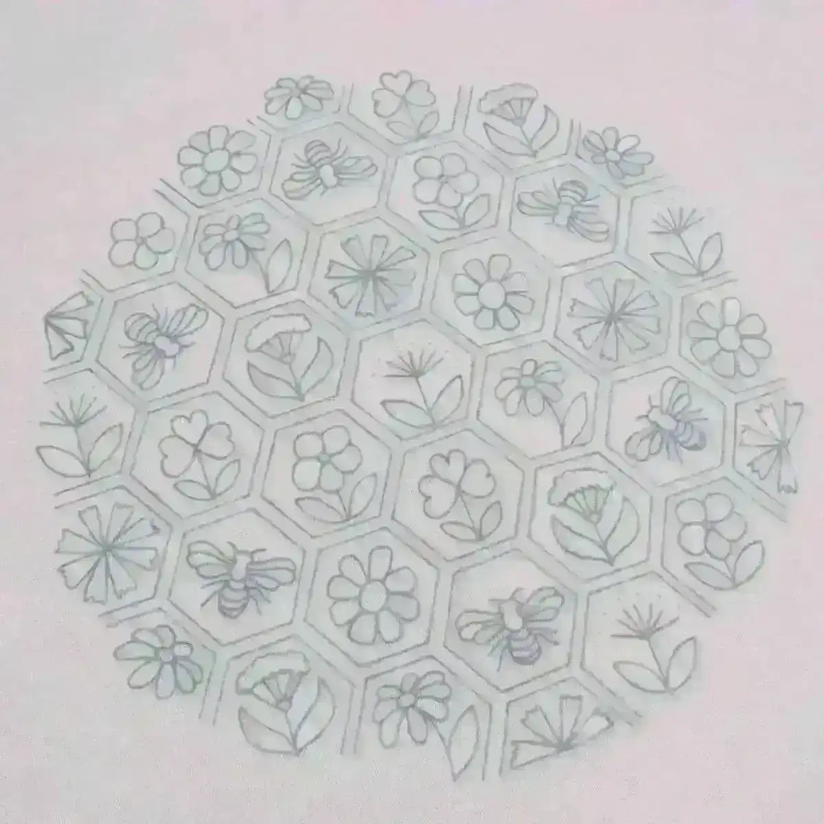 Flower Hive, Pre Printed Embroidery Fabric Panel , Pre Printed Fabric Pattern , StitchDoodles , embroidery hoop kit, embroidery kits for adults, embroidery kits for beginners, hand embroidery, hand embroidery fabric, modern embroidery kits, unique embroidery kits , StitchDoodles , shop.stitchdoodles.com