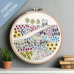 flower meadow embroidery pattern
