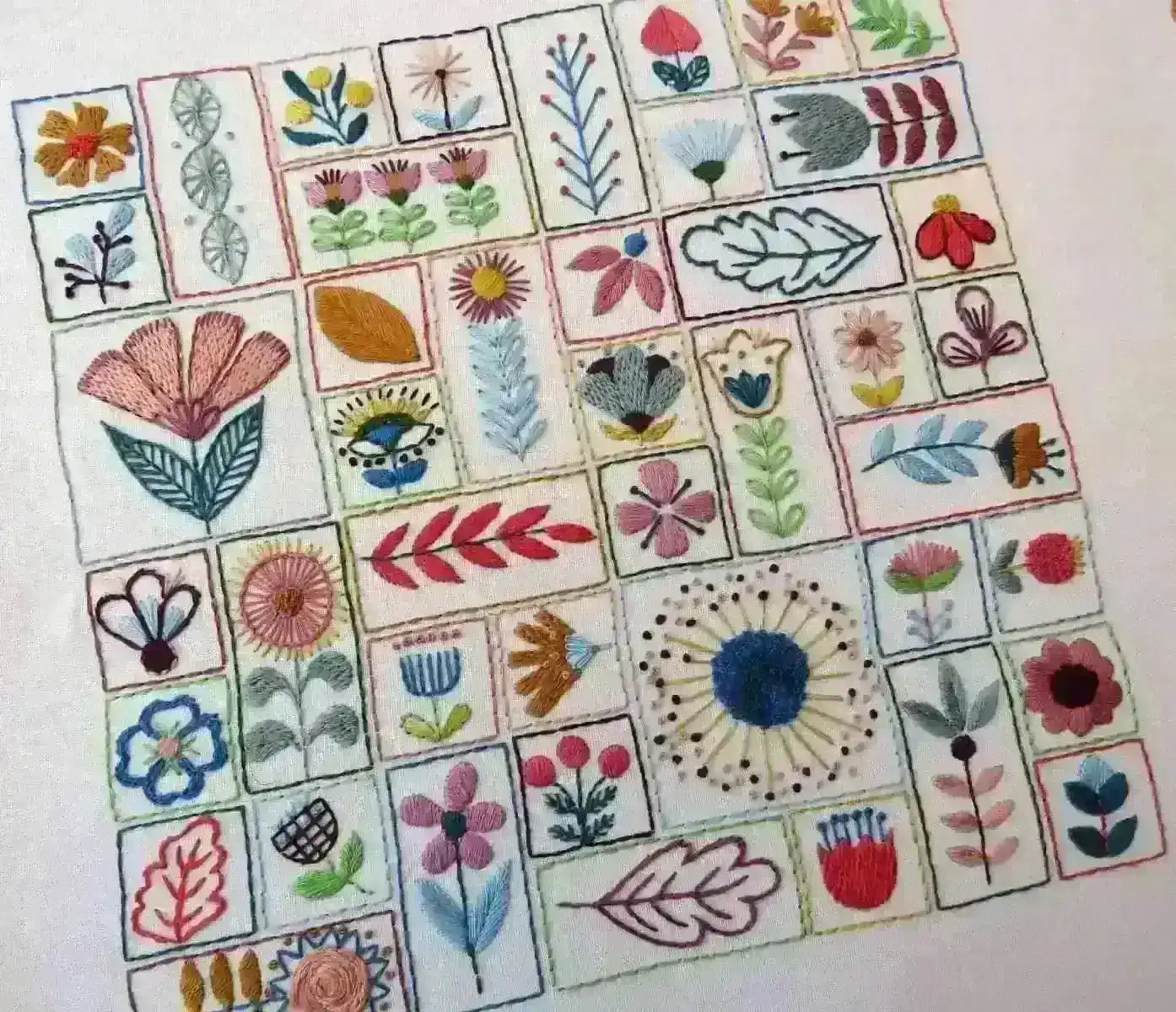 Flowery Folk, Pre Printed Embroidery Fabric Panel PLUS PDF Pattern , Pre Printed Fabric Pattern , StitchDoodles , embroidery hoop kit, embroidery kits for adults, embroidery kits for beginners, flower embroidery, hand embroidery, hand embroidery fabric, modern embroidery kits, PDF pattern, unique embroidery kits , StitchDoodles , shop.stitchdoodles.com