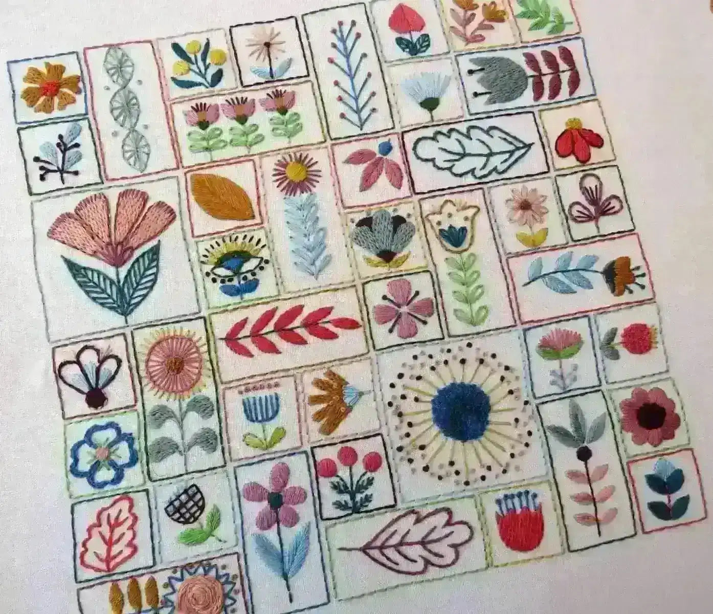 Flowery Folk, Pre Printed Embroidery Fabric Panel PLUS PDF Pattern , Pre Printed Fabric Pattern , StitchDoodles , embroidery hoop kit, embroidery kits for adults, embroidery kits for beginners, flower embroidery, hand embroidery, hand embroidery fabric, modern embroidery kits, PDF pattern, unique embroidery kits , StitchDoodles , shop.stitchdoodles.com