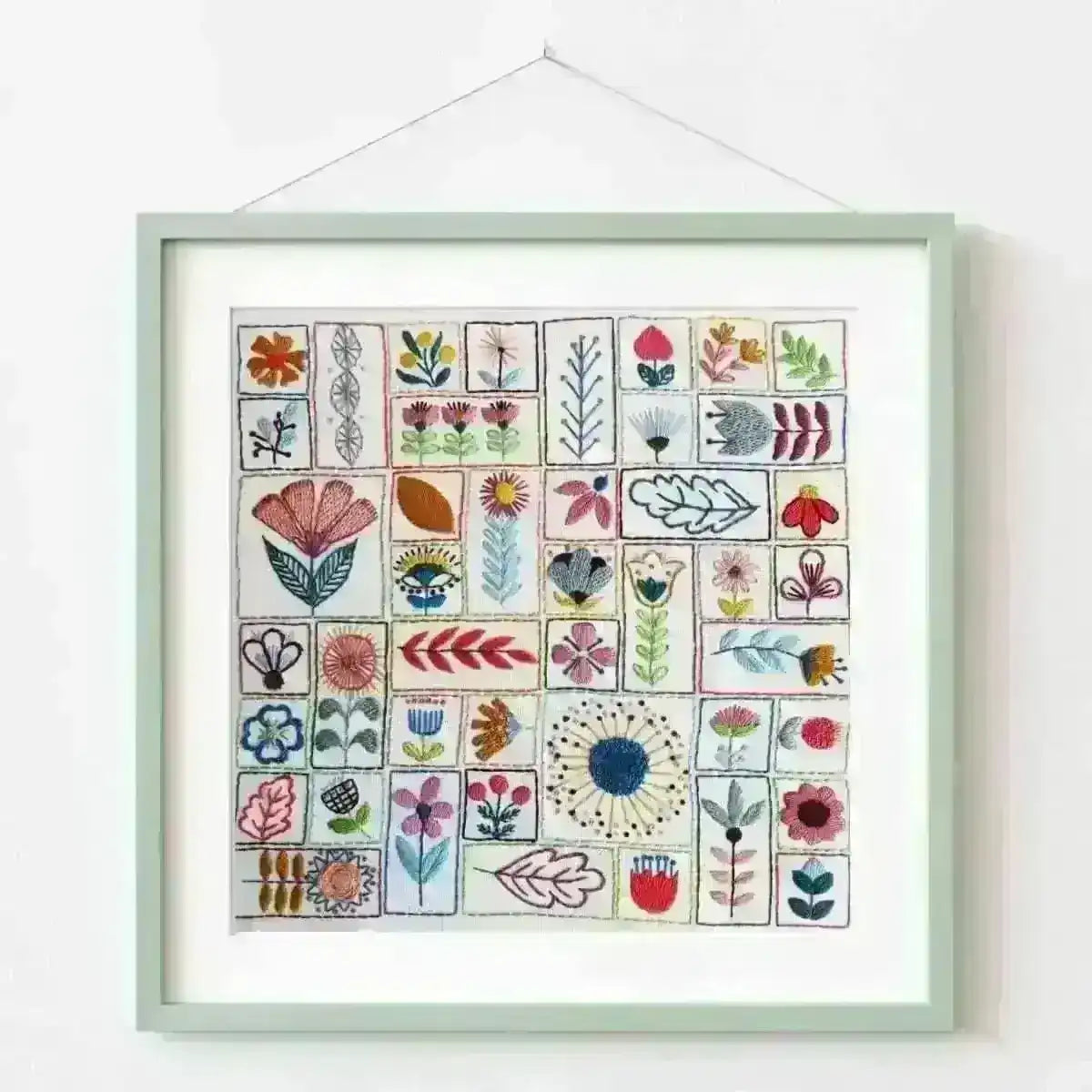 Flowery Folk, Pre Printed Embroidery Fabric Panel PLUS PDF Pattern , Pre Printed Fabric Pattern , StitchDoodles , embroidery hoop kit, embroidery kits for adults, embroidery kits for beginners, flower embroidery, hand embroidery, hand embroidery fabric, modern embroidery kits, PDF pattern, unique embroidery kits , StitchDoodles , shop.stitchdoodles.com