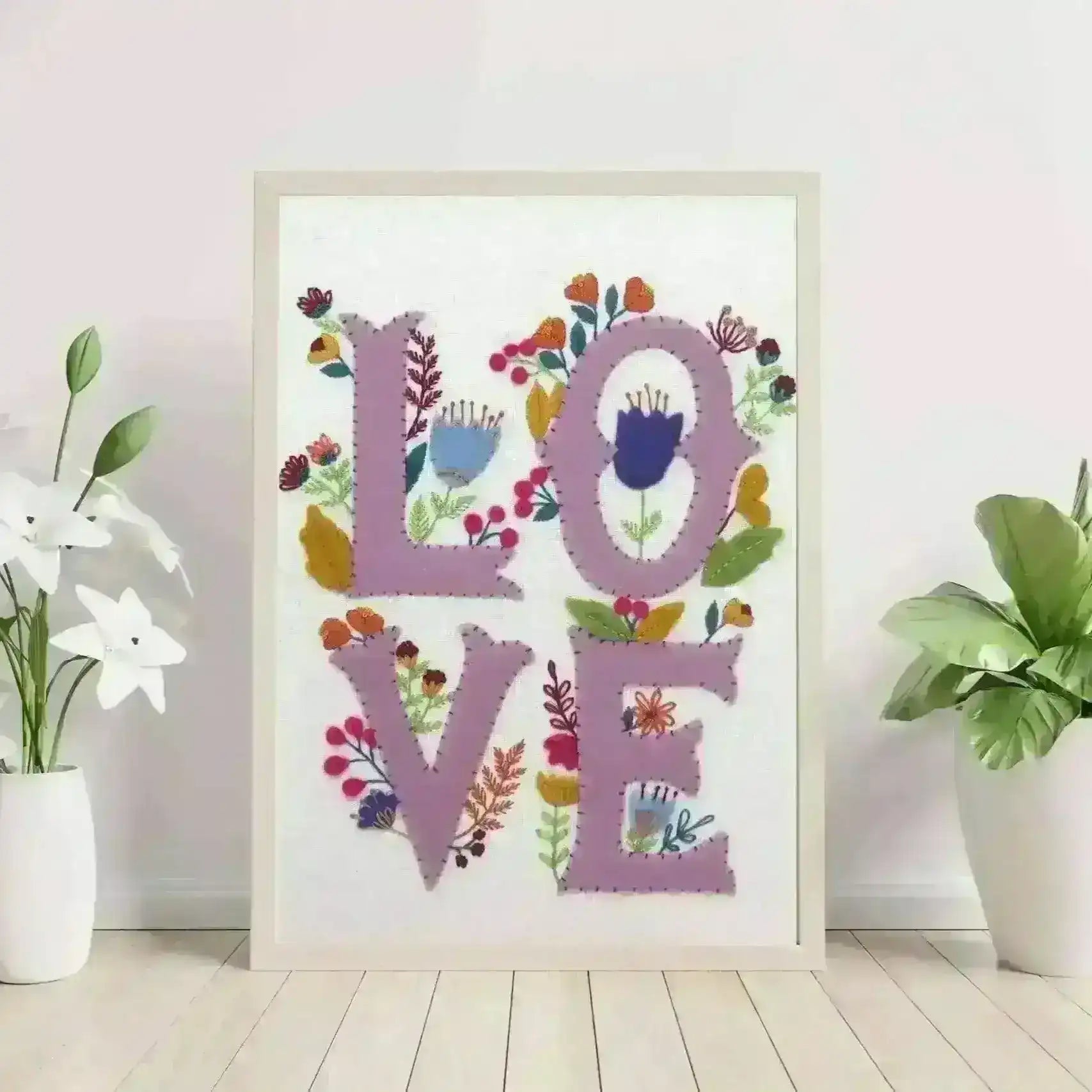 Folk Floral 'LOVE' PDF Pattern , PDF Download , StitchDoodles , embroidery hoop kit, embroidery kits for adults, embroidery kits for beginners, hand embroidery, modern embroidery kits, PDF pattern, unique embroidery kits , StitchDoodles , shop.stitchdoodles.com