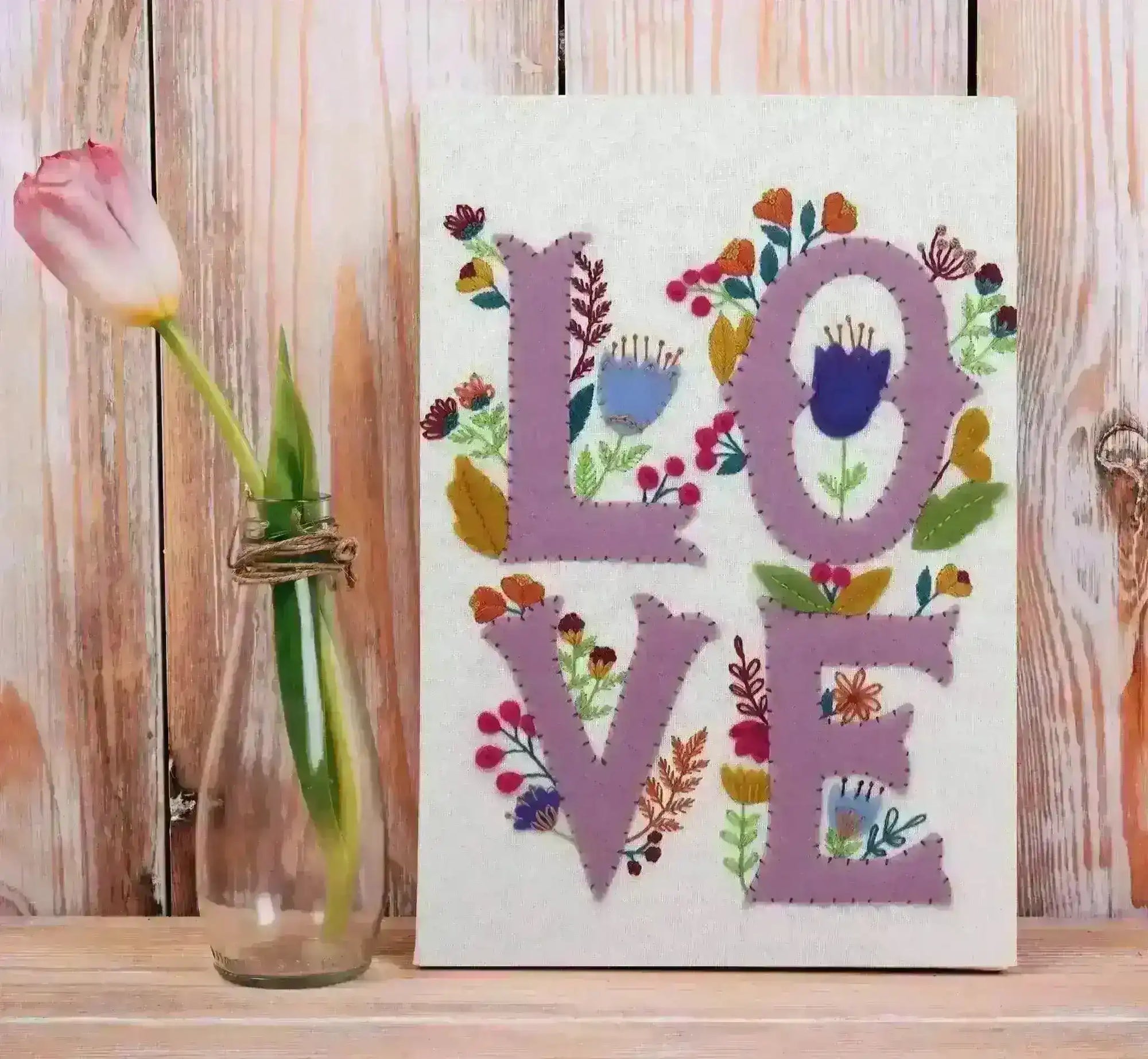 Folk Floral 'LOVE' PDF Pattern , PDF Download , StitchDoodles , embroidery hoop kit, embroidery kits for adults, embroidery kits for beginners, hand embroidery, modern embroidery kits, PDF pattern, unique embroidery kits , StitchDoodles , shop.stitchdoodles.com