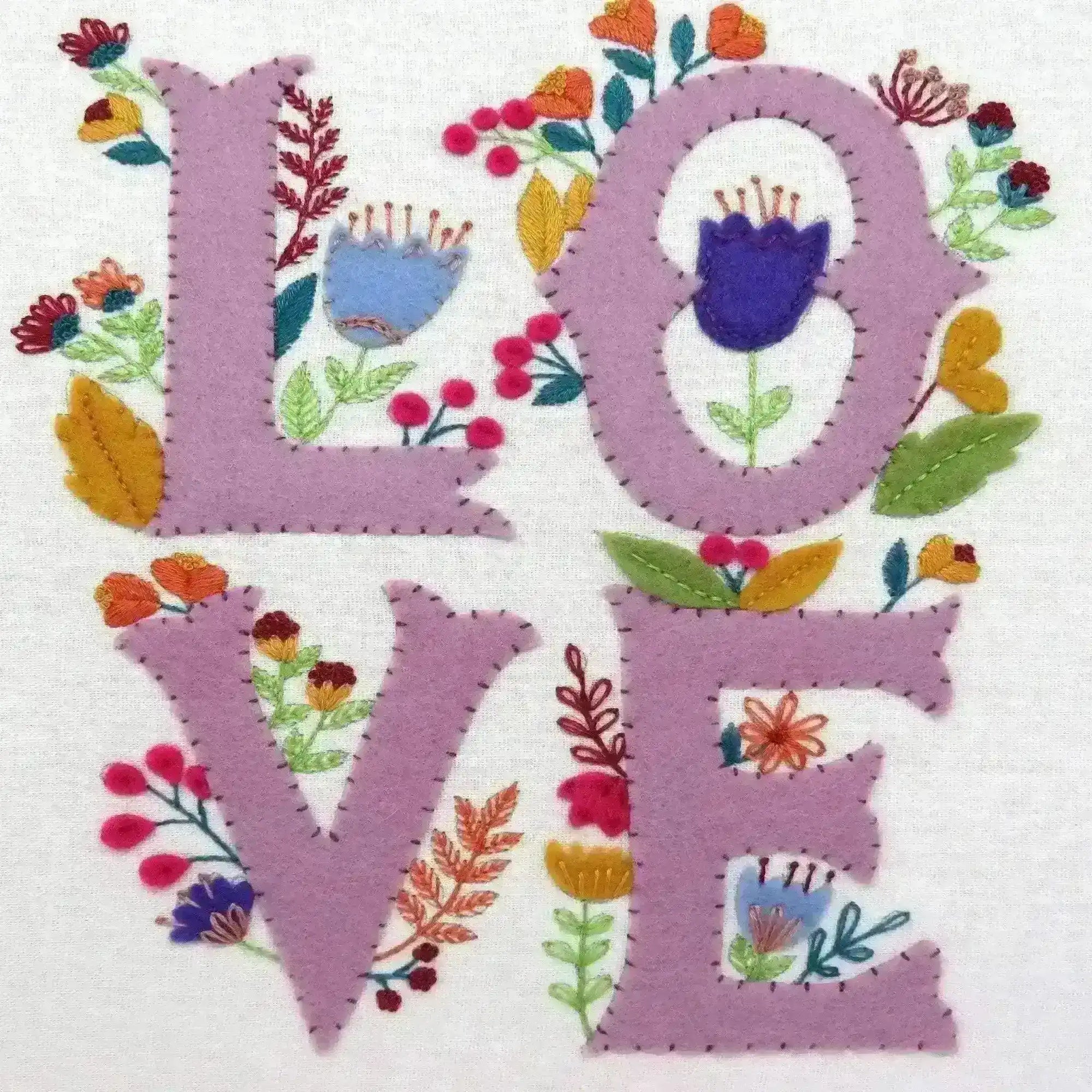 Folk Floral 'LOVE' PDF Pattern , PDF Download , StitchDoodles , embroidery hoop kit, embroidery kits for adults, embroidery kits for beginners, hand embroidery, modern embroidery kits, PDF pattern, unique embroidery kits , StitchDoodles , shop.stitchdoodles.com