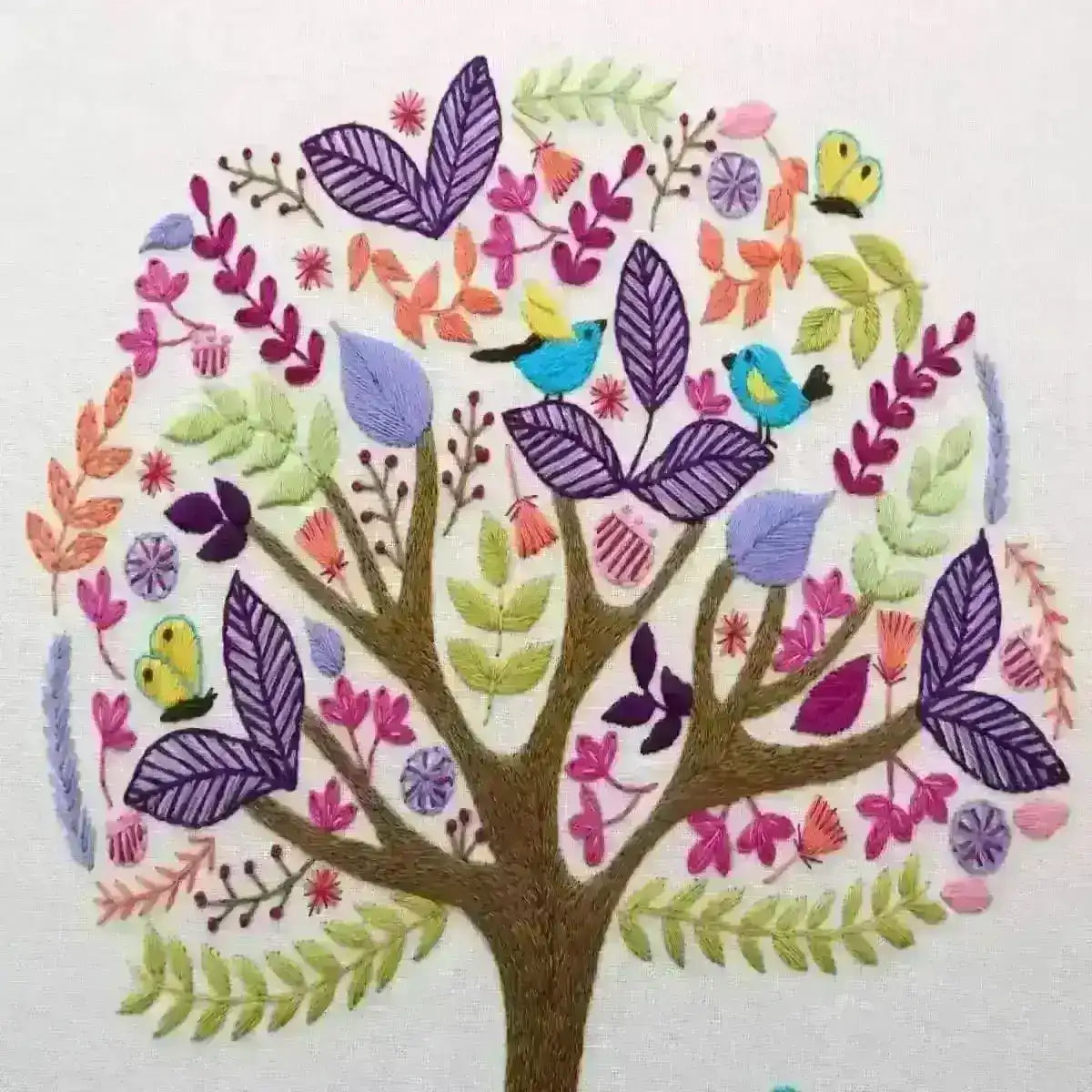 Folk Tree Stitchery, Hand Embroidery Pattern , PDF Download , StitchDoodles , embroidery hoop kit, embroidery kits for adults, embroidery kits for beginners, flower embroidery, hand embroidery, modern embroidery kits, PDF pattern, unique embroidery kits, wildlife embroidery , StitchDoodles , shop.stitchdoodles.com
