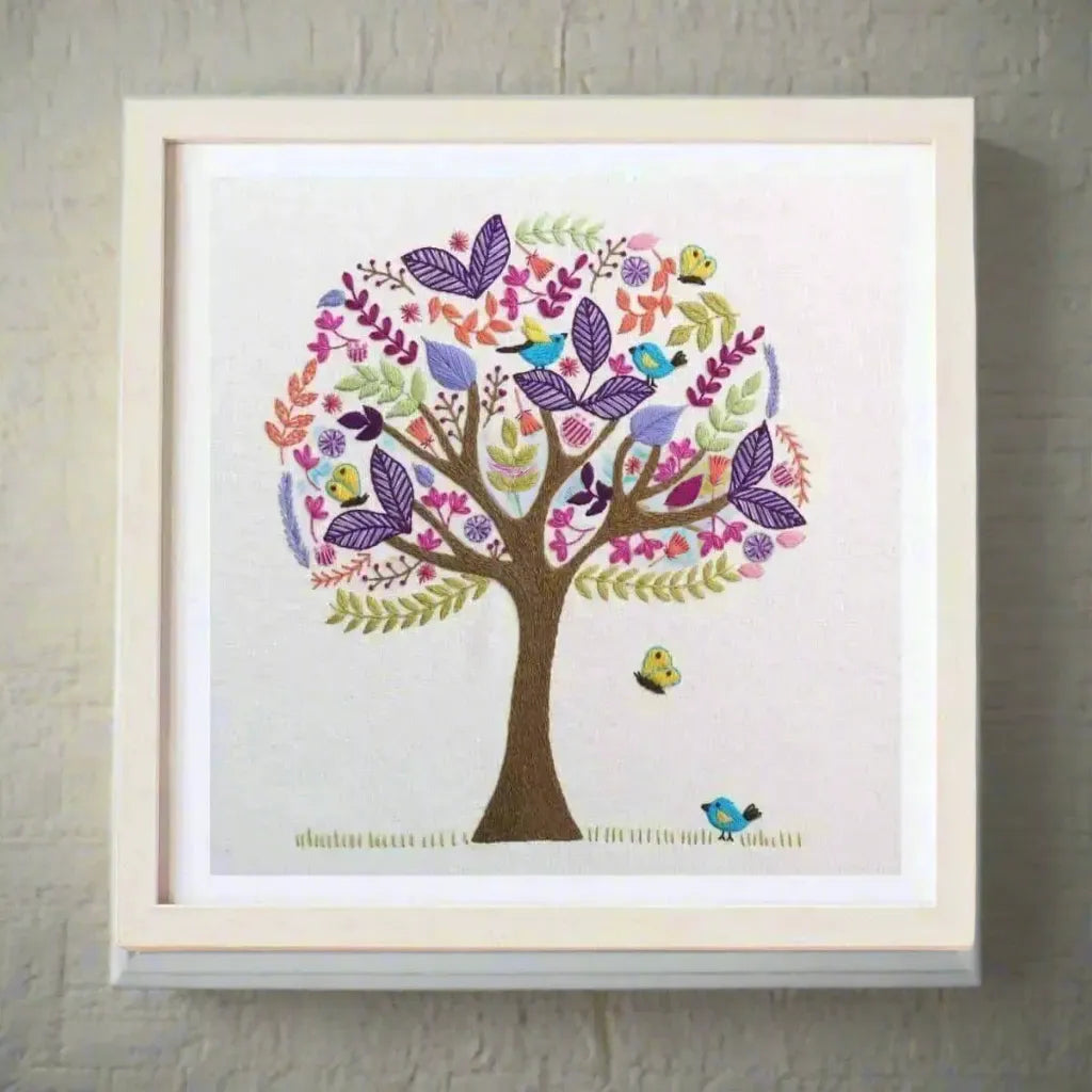 Folk Tree Stitchery, Pre Printed Embroidery Fabric Panel PLUS PDF Pattern , Pre Printed Fabric Pattern , StitchDoodles , embroidery hoop kit, embroidery kits for adults, embroidery kits for beginners, embroidery pattern, flower embroidery, hand embroidery, hand embroidery fabric, hand embroidery kit, modern embroidery kits, PDF pattern, unique embroidery kits, wildlife embroidery , StitchDoodles , shop.stitchdoodles.com
