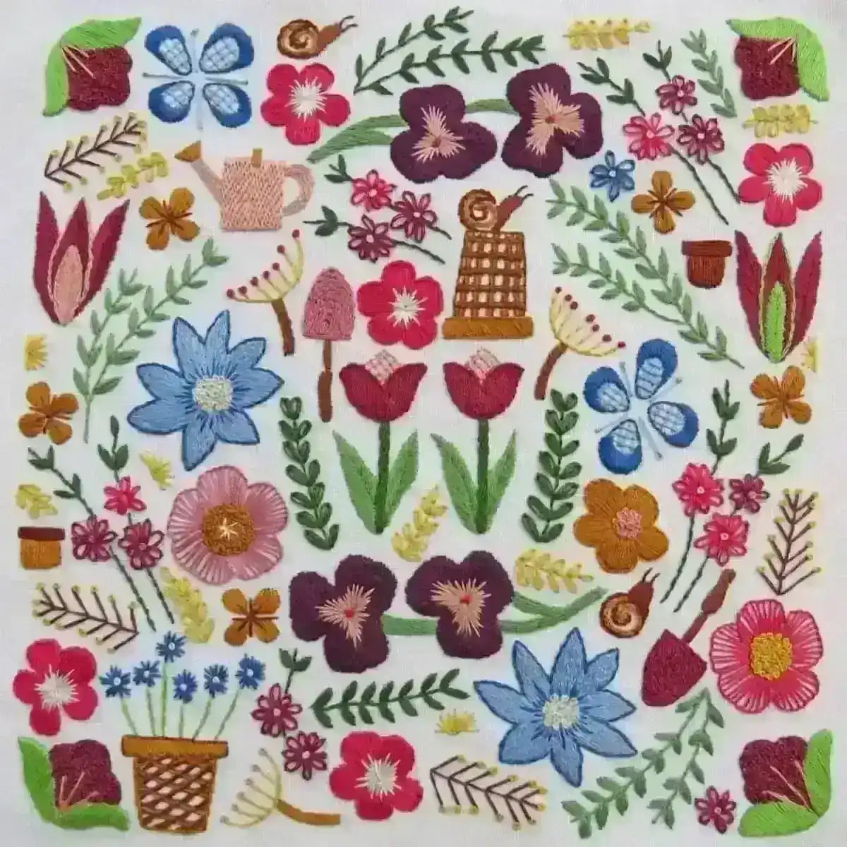 Garden Glory, Pre Printed Embroidery Fabric Pattern , Pre Printed Fabric Pattern , StitchDoodles , embroidery hoop kit, embroidery kits for adults, embroidery kits for beginners, hand embroidery, modern embroidery kits, PDF pattern, pre-printed fabric, unique embroidery kits , StitchDoodles , shop.stitchdoodles.com