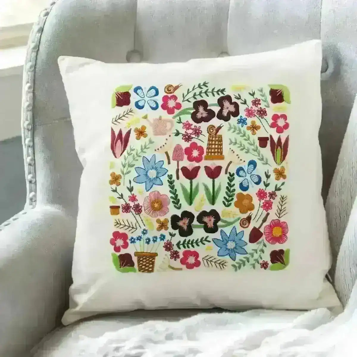 Garden Glory, Pre Printed Embroidery Fabric Pattern , Pre Printed Fabric Pattern , StitchDoodles , embroidery hoop kit, embroidery kits for adults, embroidery kits for beginners, hand embroidery, modern embroidery kits, PDF pattern, pre-printed fabric, unique embroidery kits , StitchDoodles , shop.stitchdoodles.com