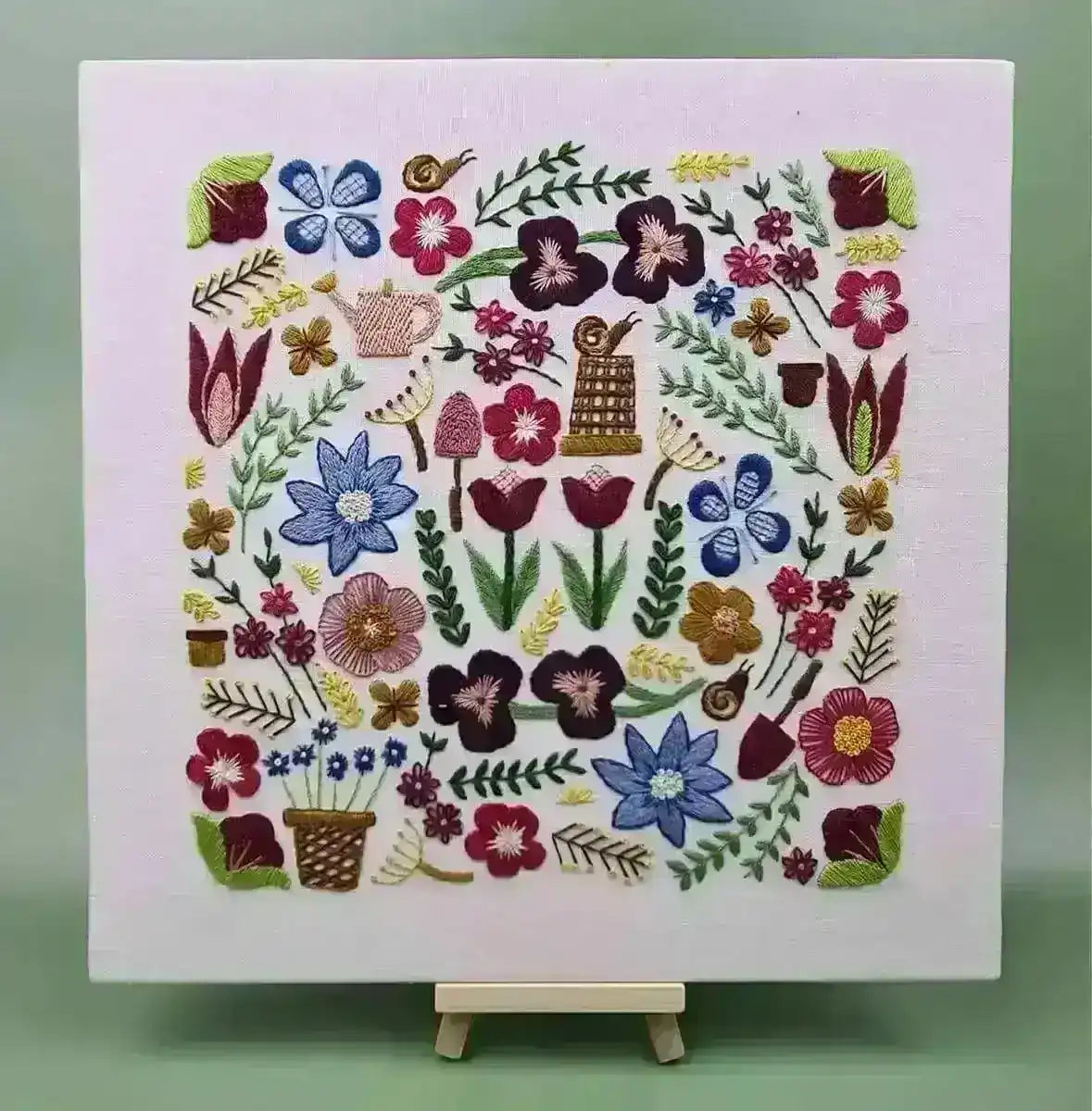 Garden Glory, Pre Printed Embroidery Fabric Pattern , Pre Printed Fabric Pattern , StitchDoodles , embroidery hoop kit, embroidery kits for adults, embroidery kits for beginners, hand embroidery, modern embroidery kits, PDF pattern, pre-printed fabric, unique embroidery kits , StitchDoodles , shop.stitchdoodles.com