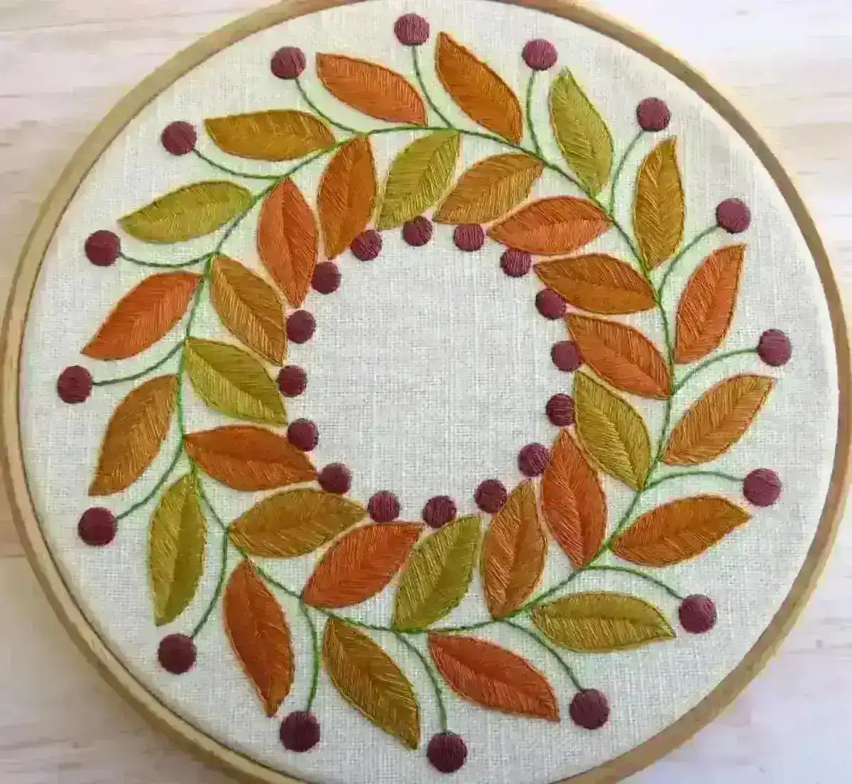 Golden Leaves Hand Embroidery Pattern , PDF Download , StitchDoodles , embroidery hoop kit, embroidery kits for adults, embroidery kits for beginners, hand embroidery, modern embroidery kits, PDF pattern, unique embroidery kits , StitchDoodles , shop.stitchdoodles.com