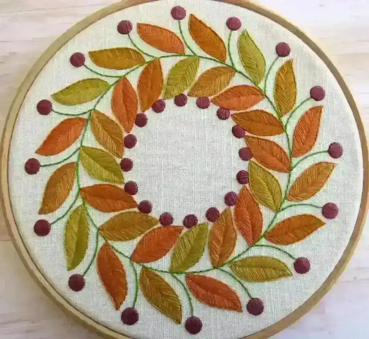 Golden Leaves Hand Embroidery Pattern , PDF Download , StitchDoodles , embroidery hoop kit, embroidery kits for adults, embroidery kits for beginners, hand embroidery, modern embroidery kits, PDF pattern, unique embroidery kits , StitchDoodles , shop.stitchdoodles.com