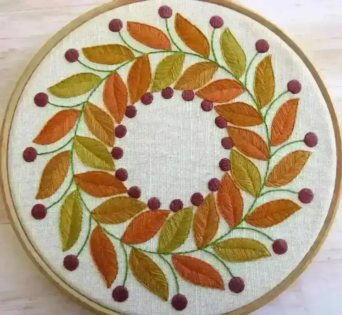 Golden Leaves Hand Embroidery Pattern , PDF Download , StitchDoodles , embroidery hoop kit, embroidery kits for adults, embroidery kits for beginners, hand embroidery, modern embroidery kits, PDF pattern, unique embroidery kits , StitchDoodles , shop.stitchdoodles.com