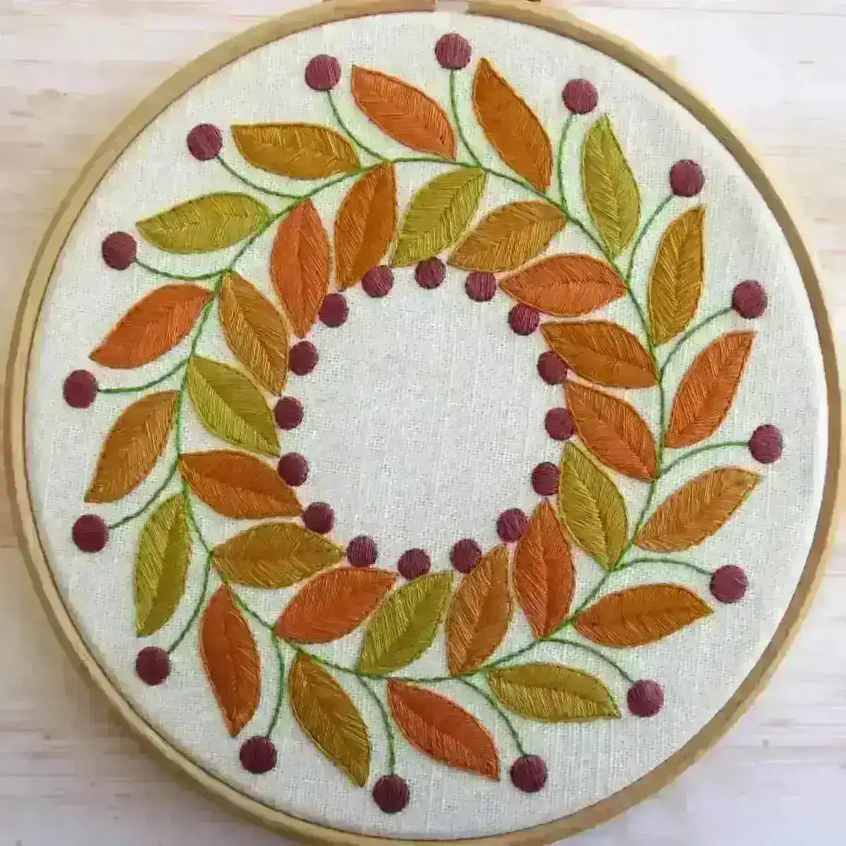 Golden Leaves Hand Embroidery Pattern , PDF Download , StitchDoodles , embroidery hoop kit, embroidery kits for adults, embroidery kits for beginners, hand embroidery, modern embroidery kits, PDF pattern, unique embroidery kits , StitchDoodles , shop.stitchdoodles.com