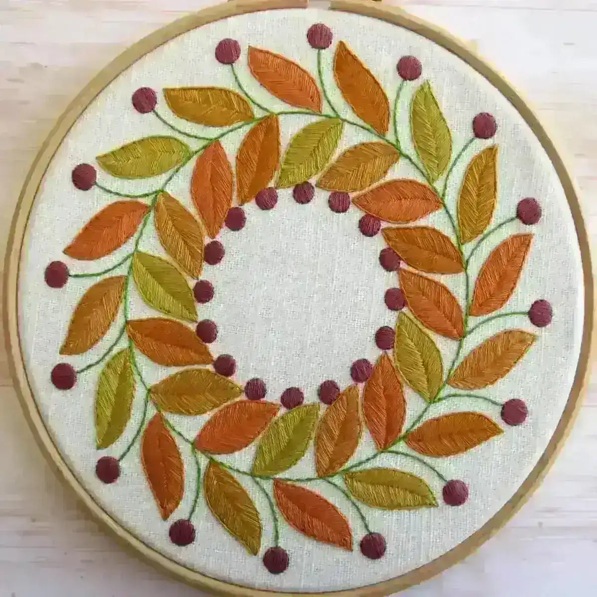 Golden Leaves Hand Embroidery Pattern , PDF Download , StitchDoodles , embroidery hoop kit, embroidery kits for adults, embroidery kits for beginners, hand embroidery, modern embroidery kits, PDF pattern, unique embroidery kits , StitchDoodles , shop.stitchdoodles.com
