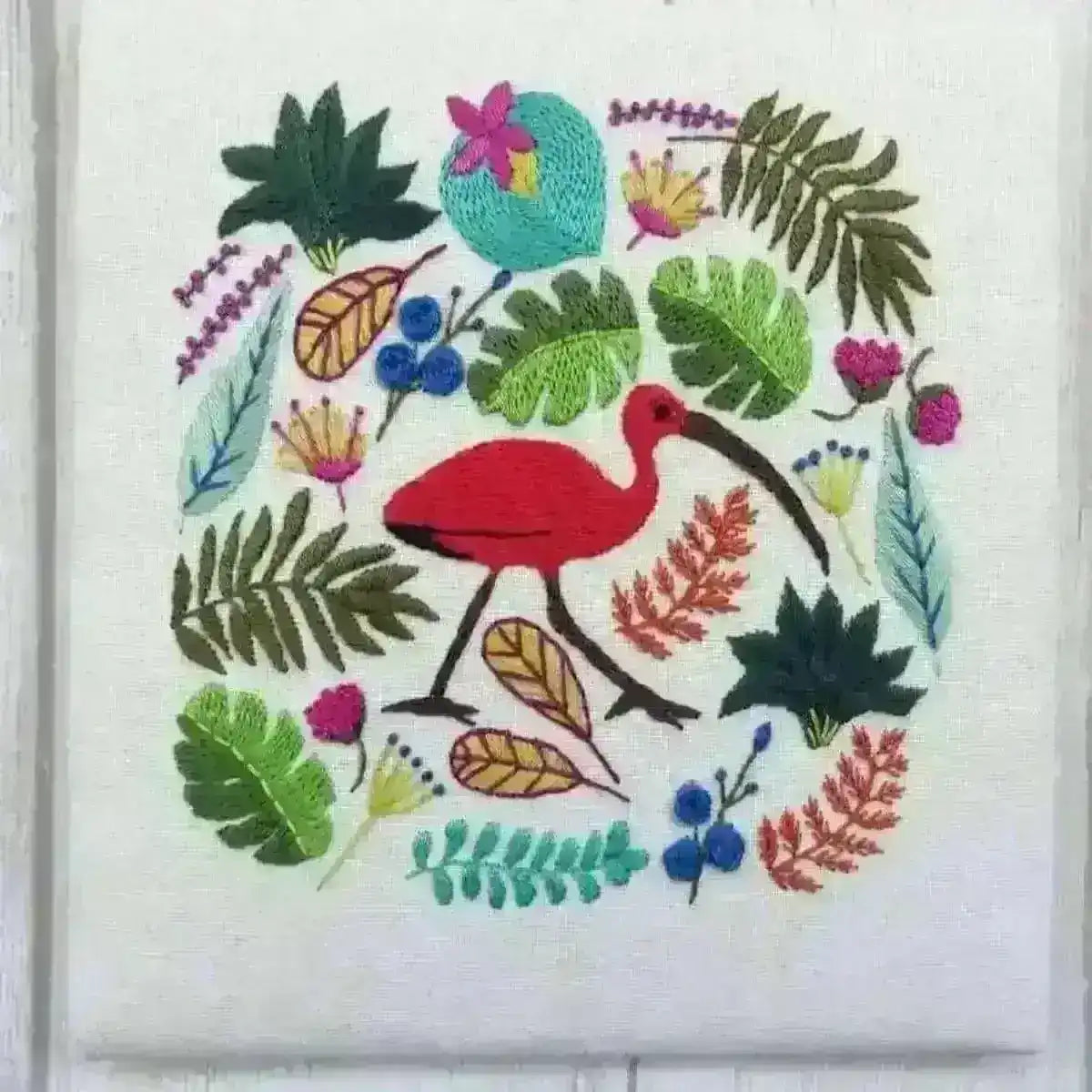 Ibis Tropical Bird Hand Embroidery Pattern , PDF Download , StitchDoodles , bird embroidery, embroidery hoop kit, embroidery kits for beginners, flower embroidery, hand embroidery, PDF pattern, unique embroidery kits , StitchDoodles , shop.stitchdoodles.com