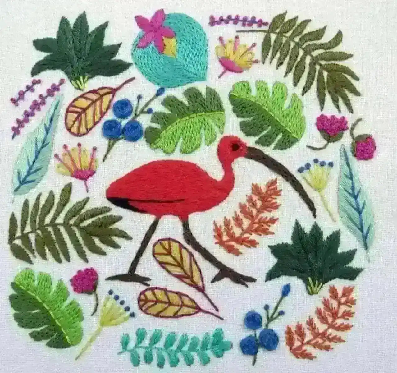 Ibis Tropical Bird Hand Embroidery Pattern , PDF Download , StitchDoodles , bird embroidery, embroidery hoop kit, embroidery kits for beginners, flower embroidery, hand embroidery, PDF pattern, unique embroidery kits , StitchDoodles , shop.stitchdoodles.com