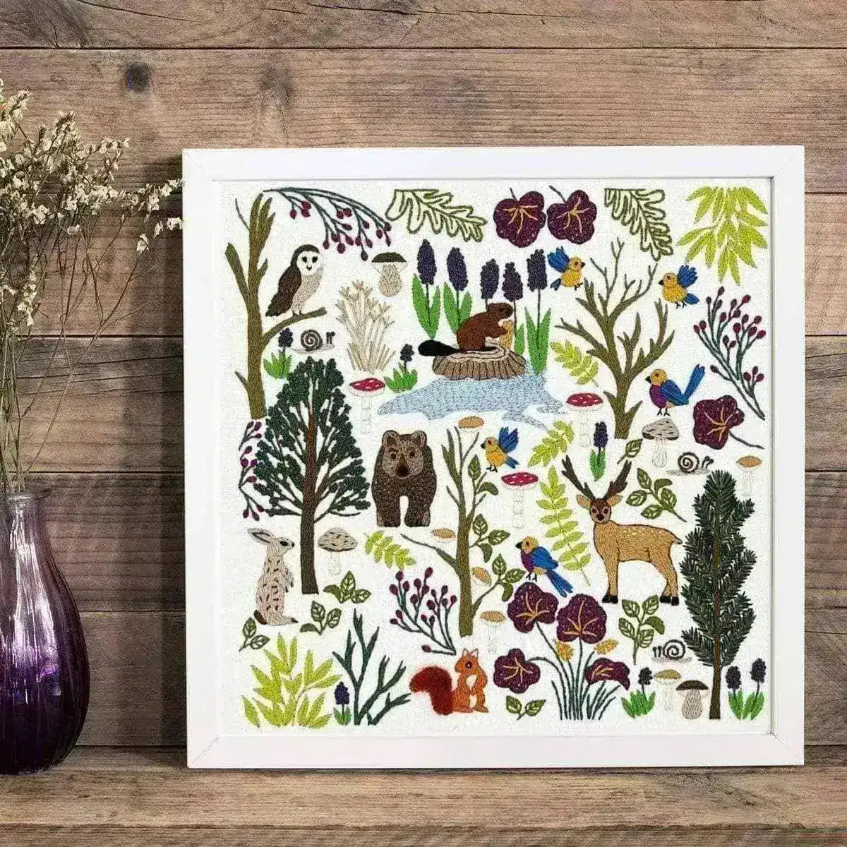 Into the Forest Embroidery Fabric Panel , Pre Printed Fabric Pattern , StitchDoodles , bird embroidery, Embroidery, embroidery hoop, embroidery hoop kit, embroidery kit for adults, embroidery kit for beginers, embroidery kits for beginners, embroidery pattern, forest embroidery, hand embroidery, hand embroidery fabric, hand embroidery kit, hand embroidery seat frame, nurge embroidery hoop, PDF pattern, Printed Pattern, wildlife embroidery , StitchDoodles , shop.stitchdoodles.com