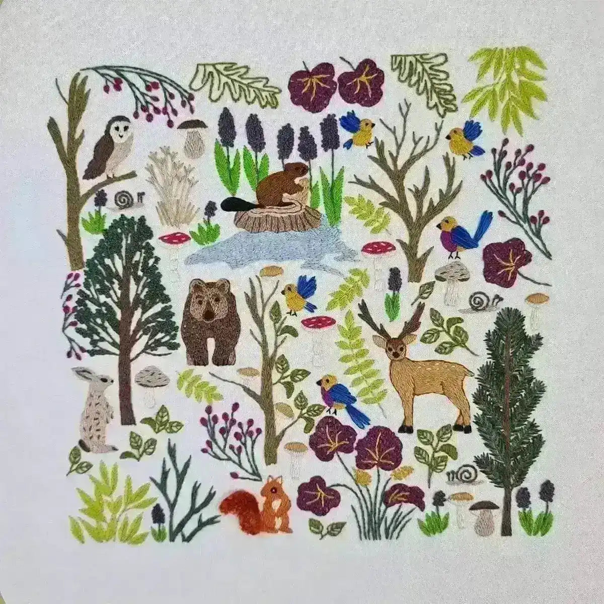 Into the Forest Hand Embroidery Pattern , PDF Download , StitchDoodles , A Walk in the Woods - stitchdoodles, bird embroidery, creative, Edit alt text, Embroidery, embroidery hoop, embroidery hoop kit, embroidery kits for beginners, embroidery pattern, hand embroidery, hand embroidery fabric, hand embroidery seat frame, nurge embroidery hoop, pattern, patterns, PDF pattern, Printed Pattern, stitched, stitching, unique embroidery kits, wildlife embroidery , StitchDoodles , shop.stitchdoodles.com