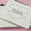 Linen 'Stitch' pouch for hand embroidery , Embroidery Supplies , Aurifil , new , StitchDoodles , shop.stitchdoodles.com