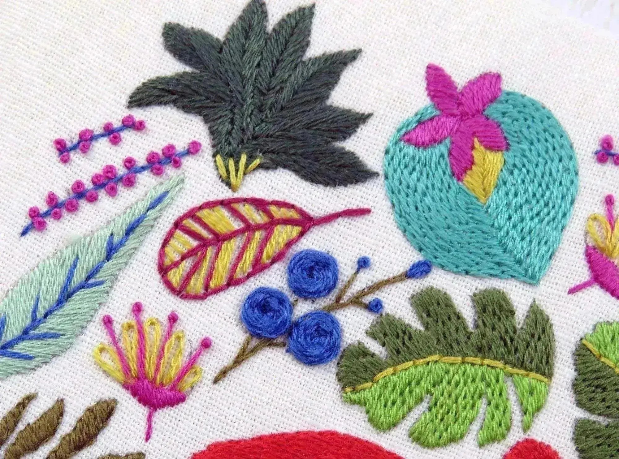 Macaw Parrot Tropical Hand Embroidery Design , PDF Download , StitchDoodles , embroidery hoop kit, embroidery kit for adults, embroidery kit for beginers, embroidery kits for beginners, hand embroidery, PDF pattern , StitchDoodles , shop.stitchdoodles.com