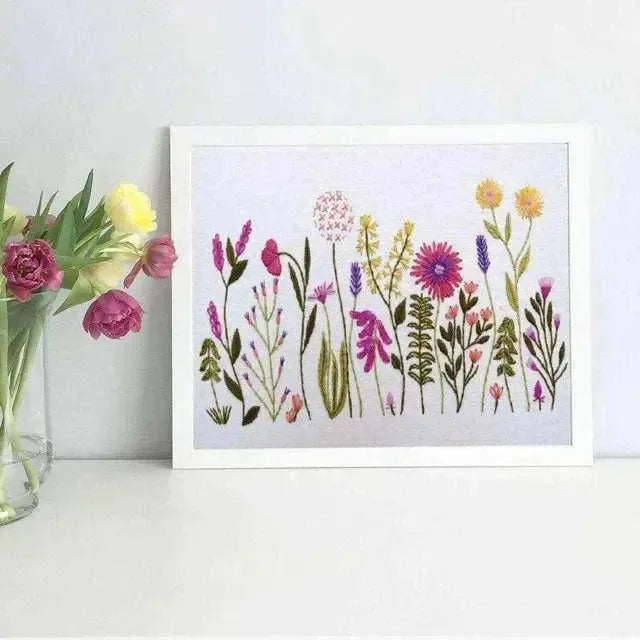 Meadow Flowers Hand Embroidery Kit , Embroidery Kit , StitchDoodles , beginner embroidery, countryside, embroidery hoop kit, embroidery kit for adults, embroidery kit for beginers, embroidery kits for beginners, flowers, garden, hand embroidery kit, hand embroidery pattern, hand embroidery thread, meadow, nature, nurge, nurge hoop, nurse kit, petals , StitchDoodles , shop.stitchdoodles.com