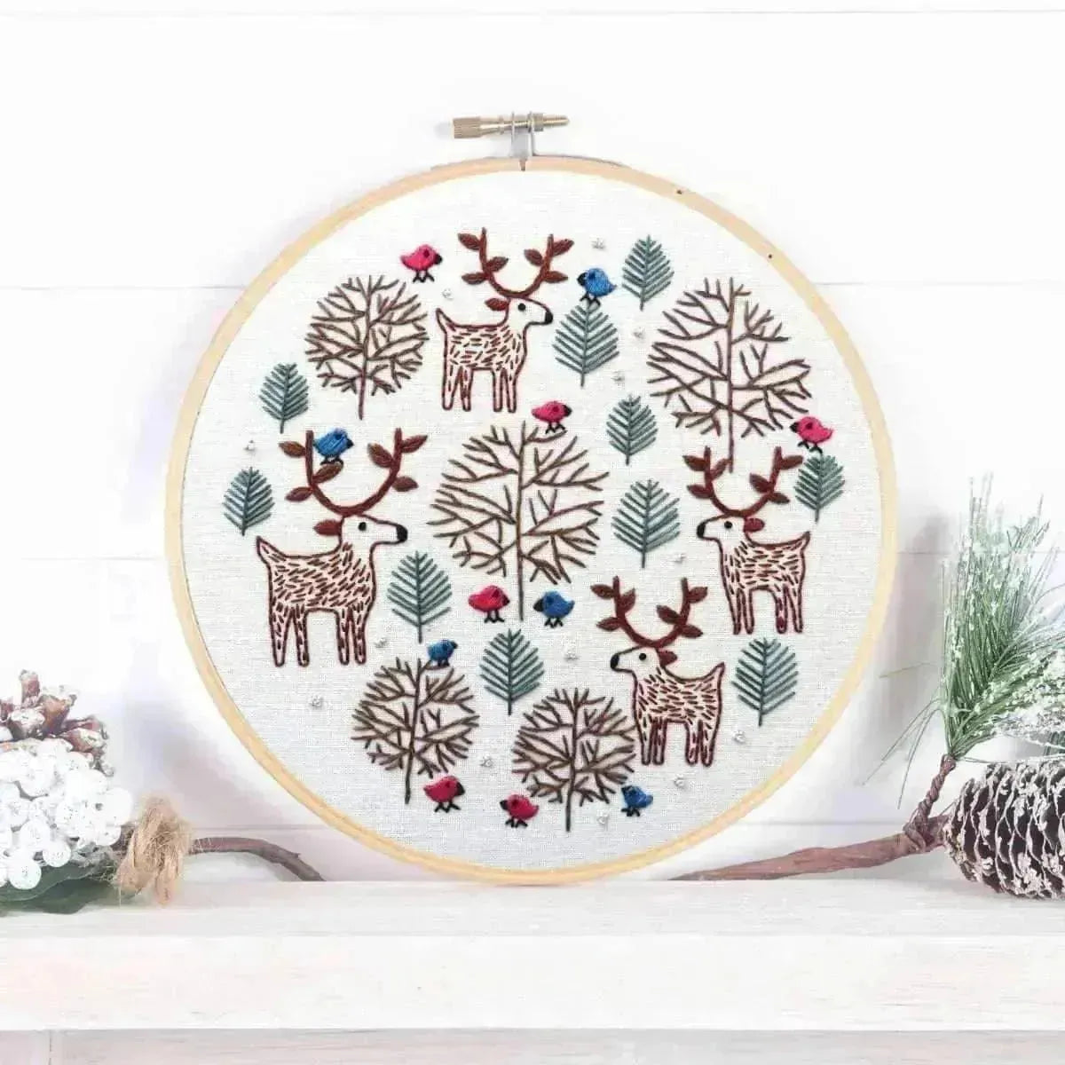 Merry Moose Christmas Hand Embroidery Pattern , PDF Download , StitchDoodles , christmas, embroidery hoop kit, embroidery kit for adults, embroidery kit for beginers, embroidery kits for beginners, embroidery pattern, hand embroidery, PDF pattern , StitchDoodles , shop.stitchdoodles.com