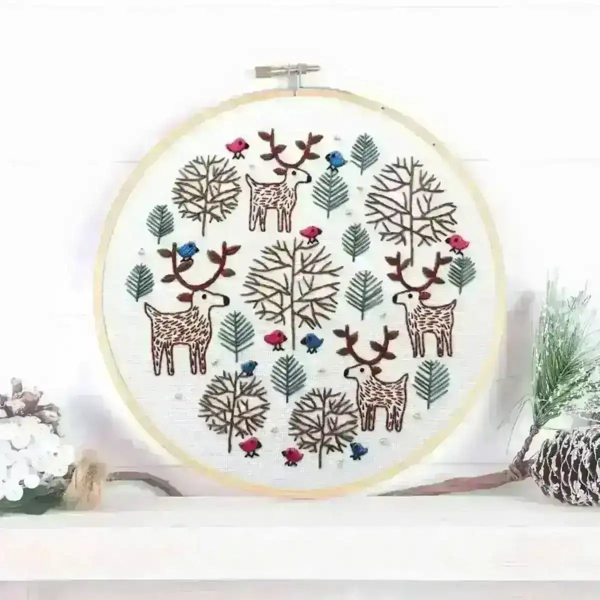 Merry Moose Christmas Hand Embroidery Pattern , PDF Download , StitchDoodles , christmas, embroidery hoop kit, embroidery kit for adults, embroidery kit for beginers, embroidery kits for beginners, embroidery pattern, hand embroidery, PDF pattern , StitchDoodles , shop.stitchdoodles.com