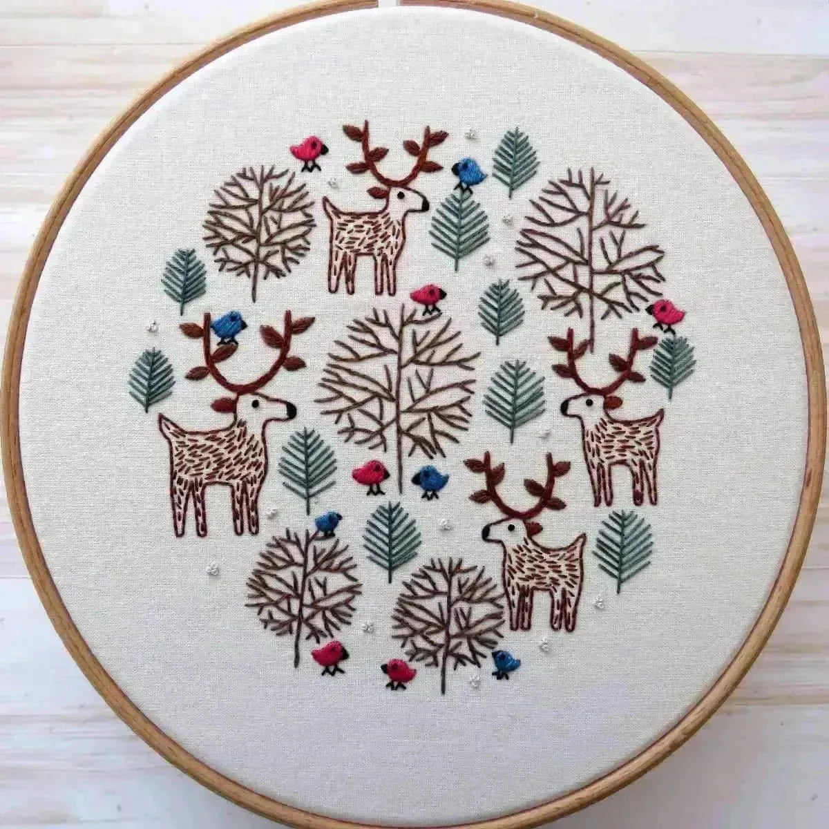 Merry Moose Christmas Hand Embroidery Pattern , PDF Download , StitchDoodles , christmas, embroidery hoop kit, embroidery kit for adults, embroidery kit for beginers, embroidery kits for beginners, embroidery pattern, hand embroidery, PDF pattern , StitchDoodles , shop.stitchdoodles.com