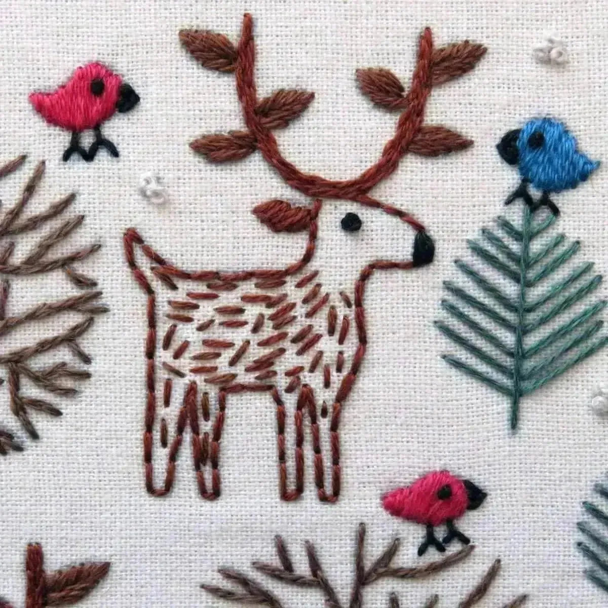 Merry Moose Christmas Hand Embroidery Pattern , PDF Download , StitchDoodles , christmas, embroidery hoop kit, embroidery kit for adults, embroidery kit for beginers, embroidery kits for beginners, embroidery pattern, hand embroidery, PDF pattern , StitchDoodles , shop.stitchdoodles.com