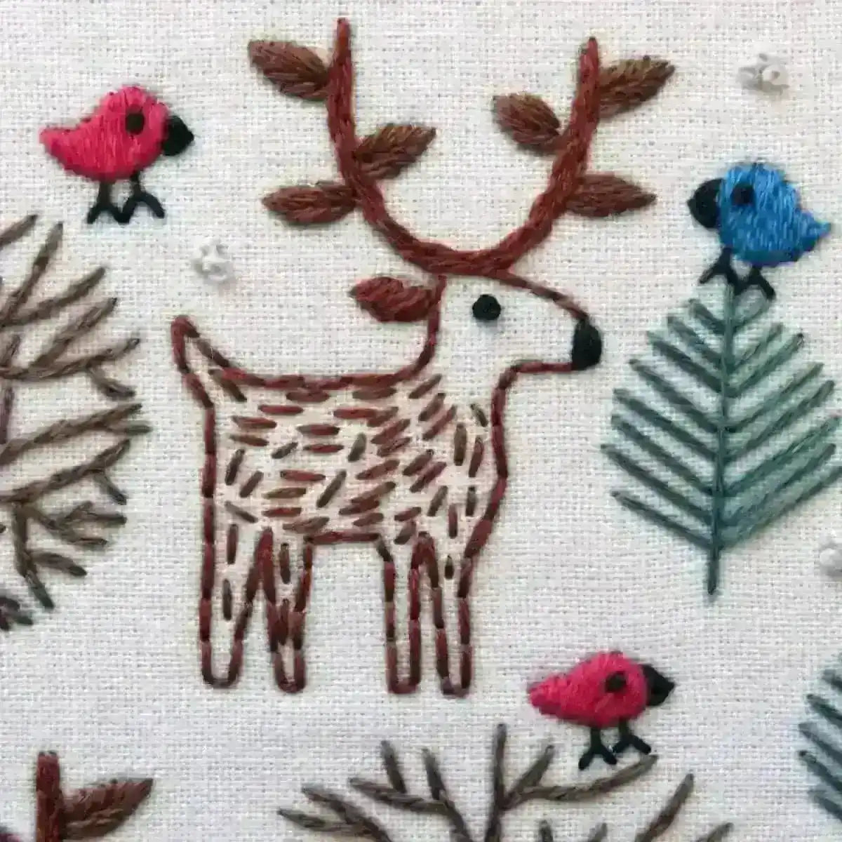 Merry Moose Christmas Hand Embroidery Pattern , PDF Download , StitchDoodles , christmas, embroidery hoop kit, embroidery kit for adults, embroidery kit for beginers, embroidery kits for beginners, embroidery pattern, hand embroidery, PDF pattern , StitchDoodles , shop.stitchdoodles.com