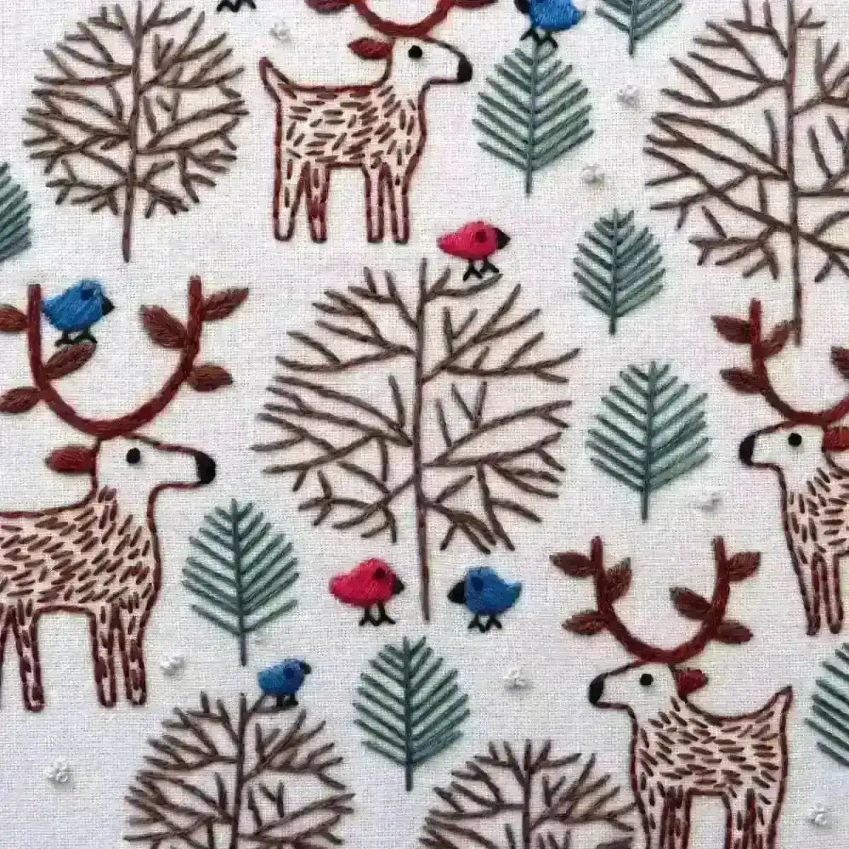 Merry Moose Christmas Hand Embroidery Pattern , PDF Download , StitchDoodles , christmas, embroidery hoop kit, embroidery kit for adults, embroidery kit for beginers, embroidery kits for beginners, embroidery pattern, hand embroidery, PDF pattern , StitchDoodles , shop.stitchdoodles.com
