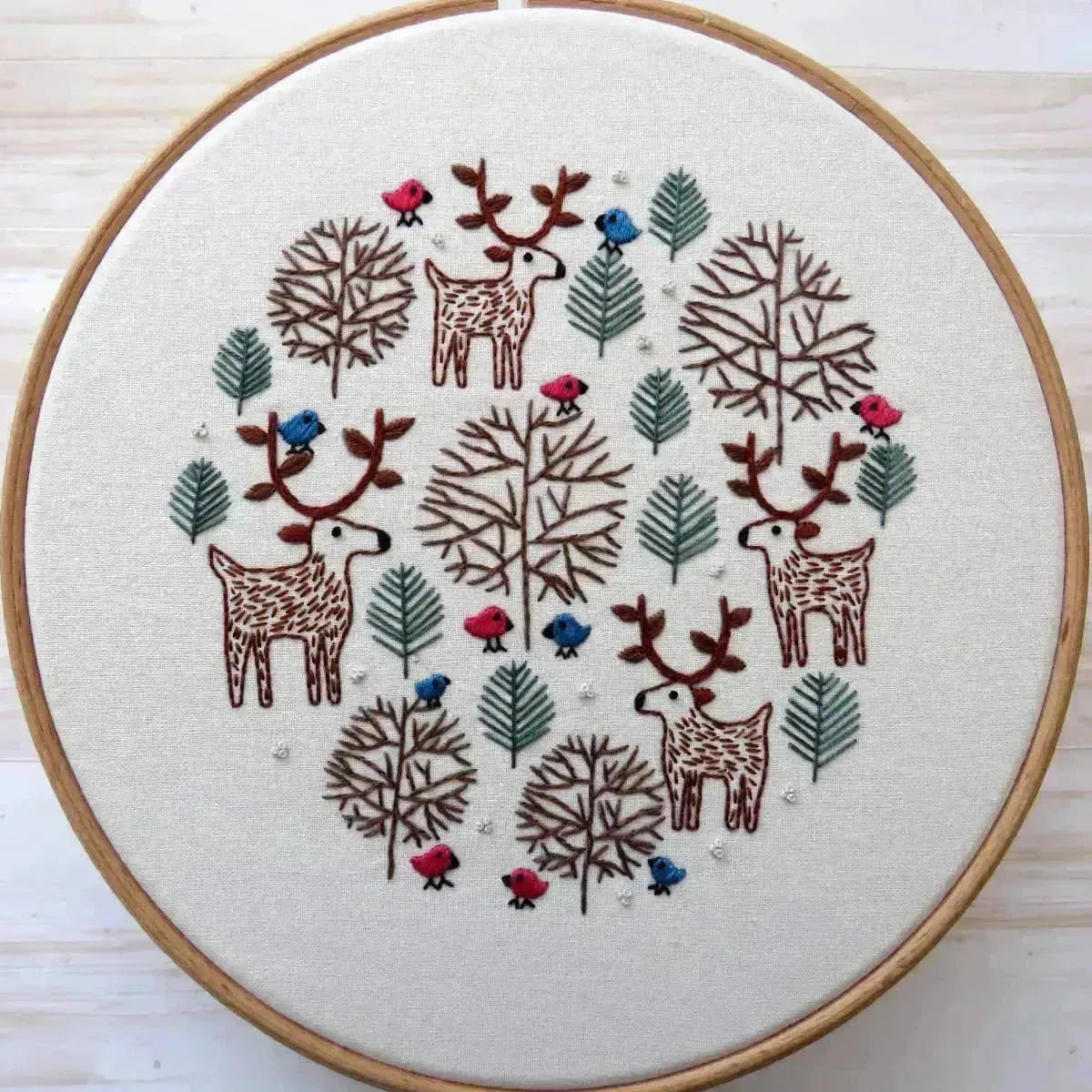 Merry Moose Christmas Hand Embroidery Pattern , PDF Download , StitchDoodles , christmas, embroidery hoop kit, embroidery kit for adults, embroidery kit for beginers, embroidery kits for beginners, embroidery pattern, hand embroidery, PDF pattern , StitchDoodles , shop.stitchdoodles.com