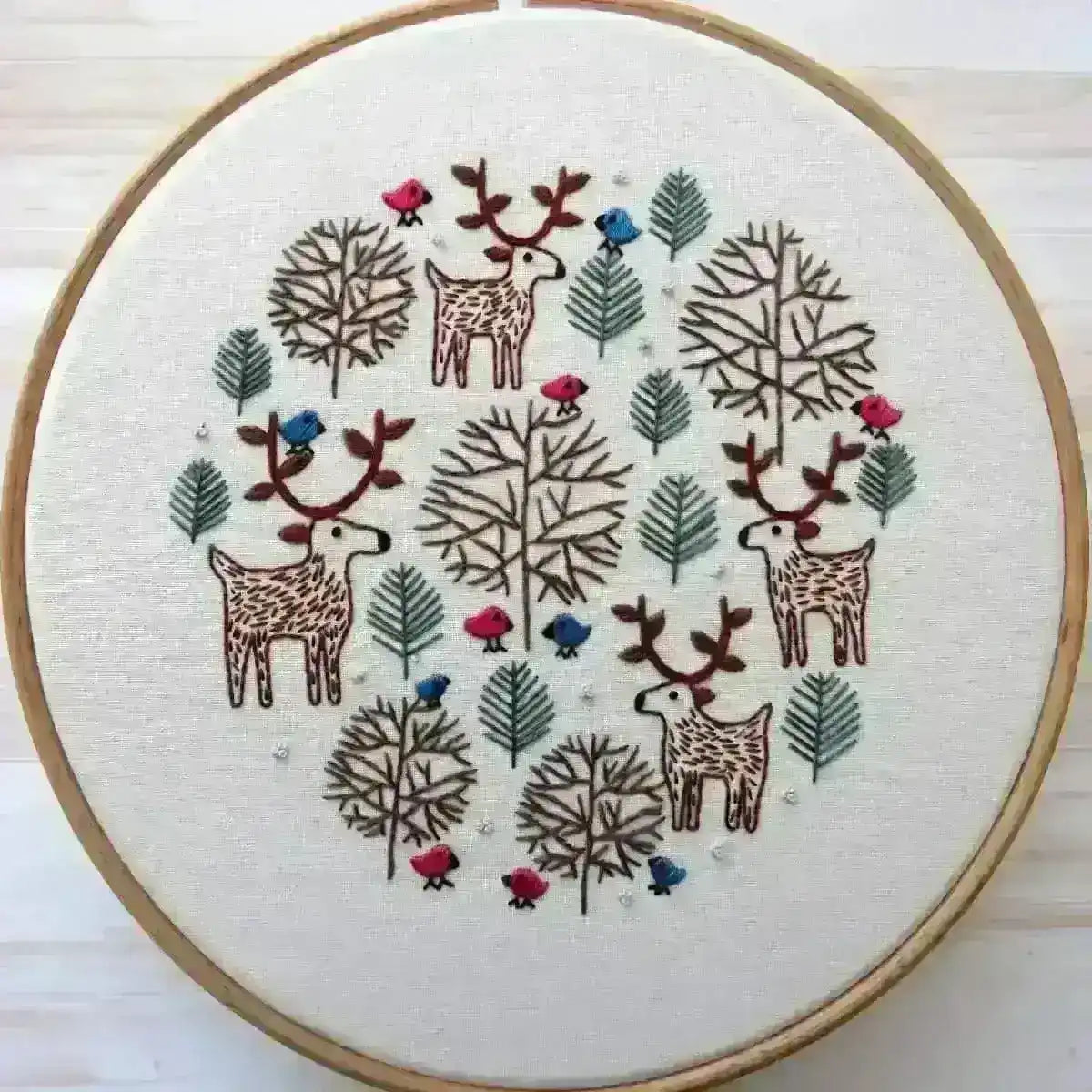 Merry Moose Christmas Hand Embroidery Pattern , PDF Download , StitchDoodles , christmas, embroidery hoop kit, embroidery kit for adults, embroidery kit for beginers, embroidery kits for beginners, embroidery pattern, hand embroidery, PDF pattern , StitchDoodles , shop.stitchdoodles.com