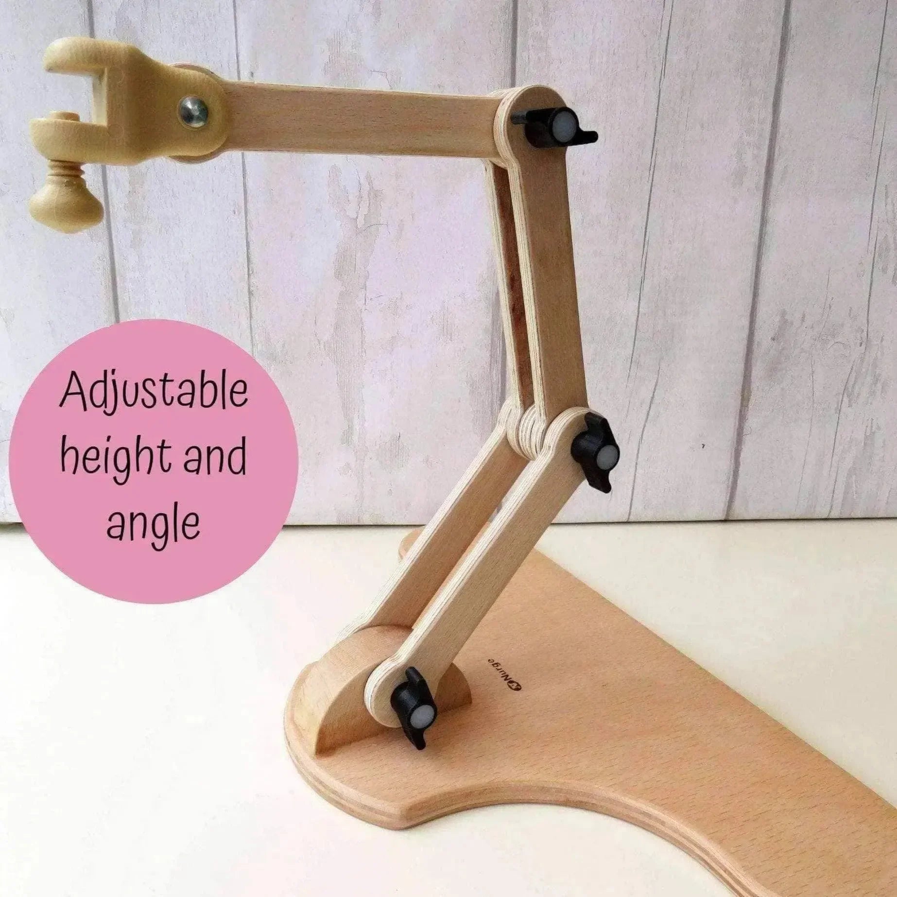 Nurge Adjustable Wooden Seat Embroidery Stand , Embroidery Supplies , Nurge , embroidery hoop kit, embroidery kit for adults, embroidery kit for beginers, embroidery kits for beginners, hand embroidery, hand embroidery hoop, hand embroidery seat frame, nurge seat stand , StitchDoodles , shop.stitchdoodles.com