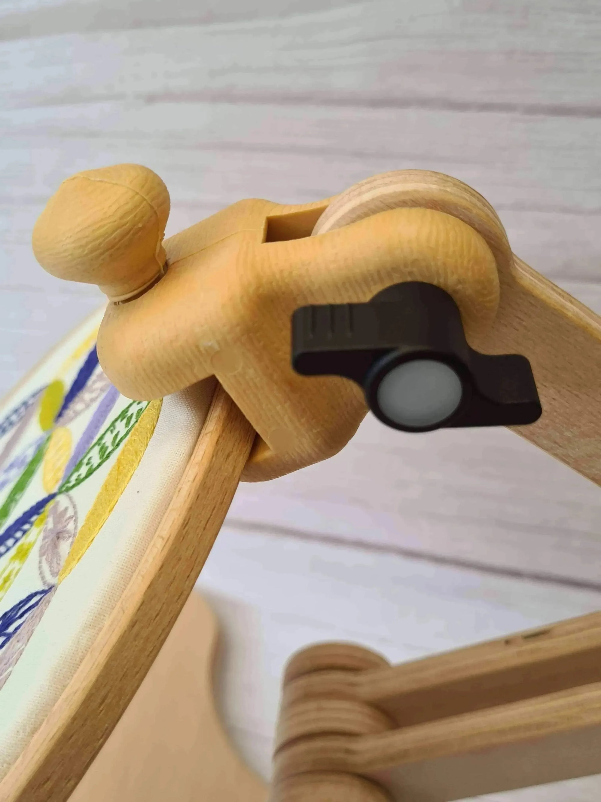 Nurge Adjustable Wooden Seat Embroidery Stand , Embroidery Supplies , Nurge , embroidery hoop kit, embroidery kit for adults, embroidery kit for beginers, embroidery kits for beginners, hand embroidery, hand embroidery hoop, hand embroidery seat frame, nurge seat stand , StitchDoodles , shop.stitchdoodles.com