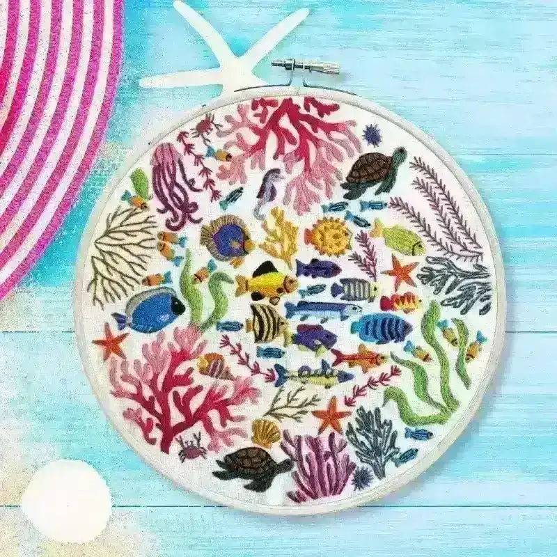Ocean Wonders, Hand Embroidery Pattern , PDF Download , StitchDoodles , embroidery hoop kit, embroidery kit for adults, embroidery kit for beginers, hand embroidery, PDF pattern , StitchDoodles , shop.stitchdoodles.com