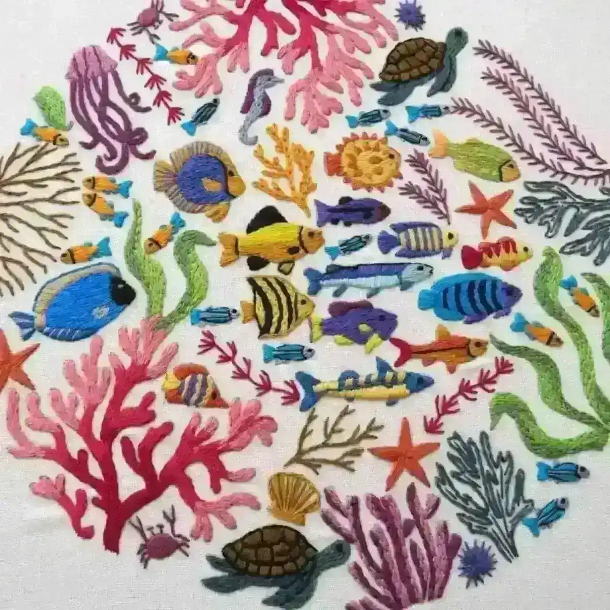 Ocean Wonders, Pre Printed Embroidery Fabric Panel , Pre Printed Fabric Pattern , StitchDoodles , embroidery hoop kit, embroidery kit for adults, embroidery kit for beginers, hand embroidery, hand embroidery fabric, hand embroidery kit, PDF pattern , StitchDoodles , shop.stitchdoodles.com