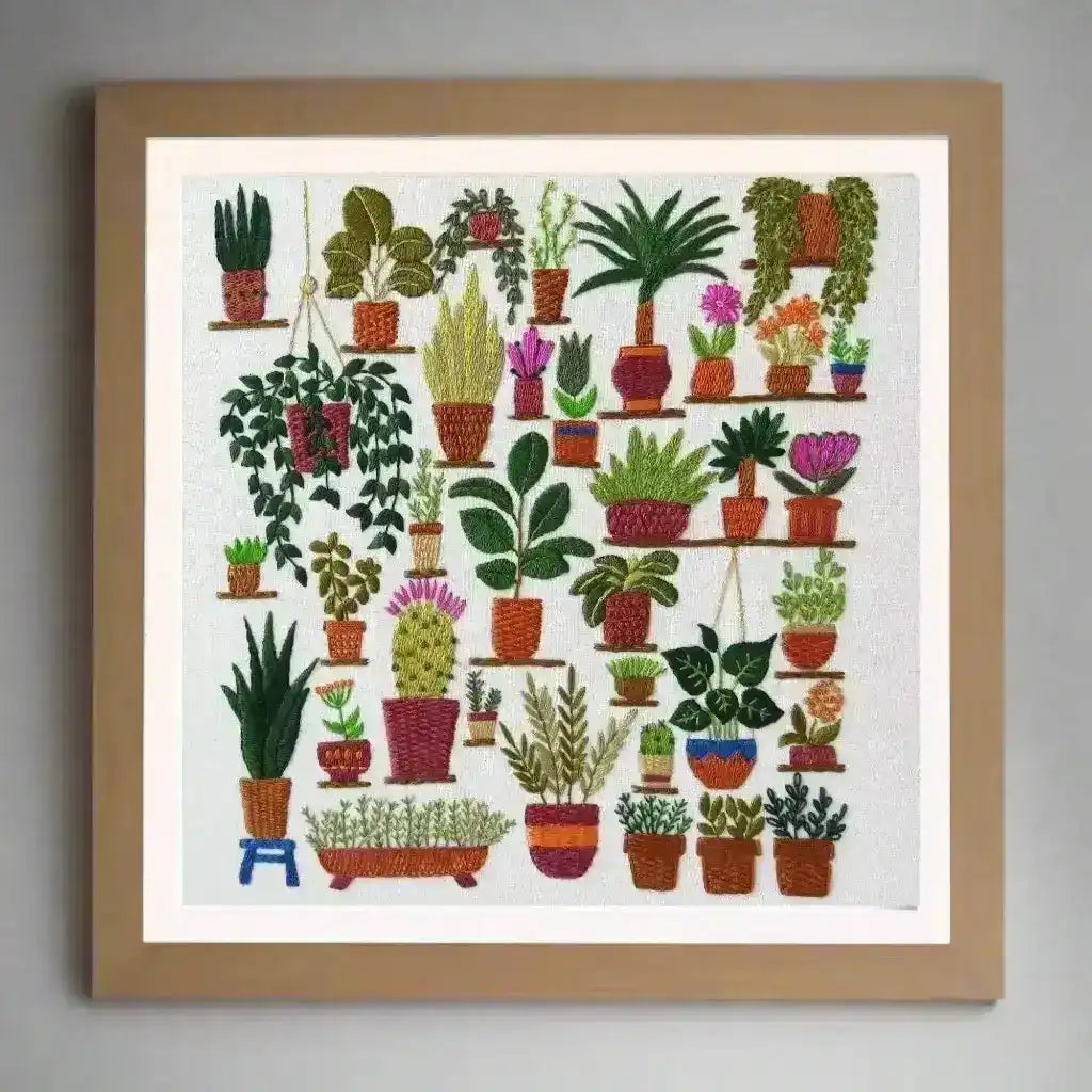 Plantopia Hand Embroidery Kit , Embroidery Kit , StitchDoodles , Embroidery, embroidery hoop, embroidery hoop kit, Embroidery Kit, embroidery kit for adults, embroidery kit for beginers, embroidery pattern, flower embroidery, hand embroidery, hand embroidery fabric, hand embroidery kit, hand stitching, nurge, nurge hoops, PDF pattern , StitchDoodles , shop.stitchdoodles.com