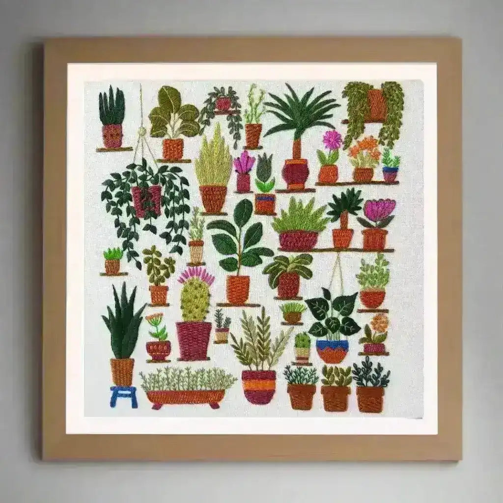 Plantopia, Hand Embroidery Pattern , PDF Download , StitchDoodles , Embroidery, embroidery hoop kit, embroidery kit for adults, embroidery kit for beginers, embroidery pattern, flower embroidery, hand embroidery, modern embroidery, wildlife embroidery , StitchDoodles , shop.stitchdoodles.com
