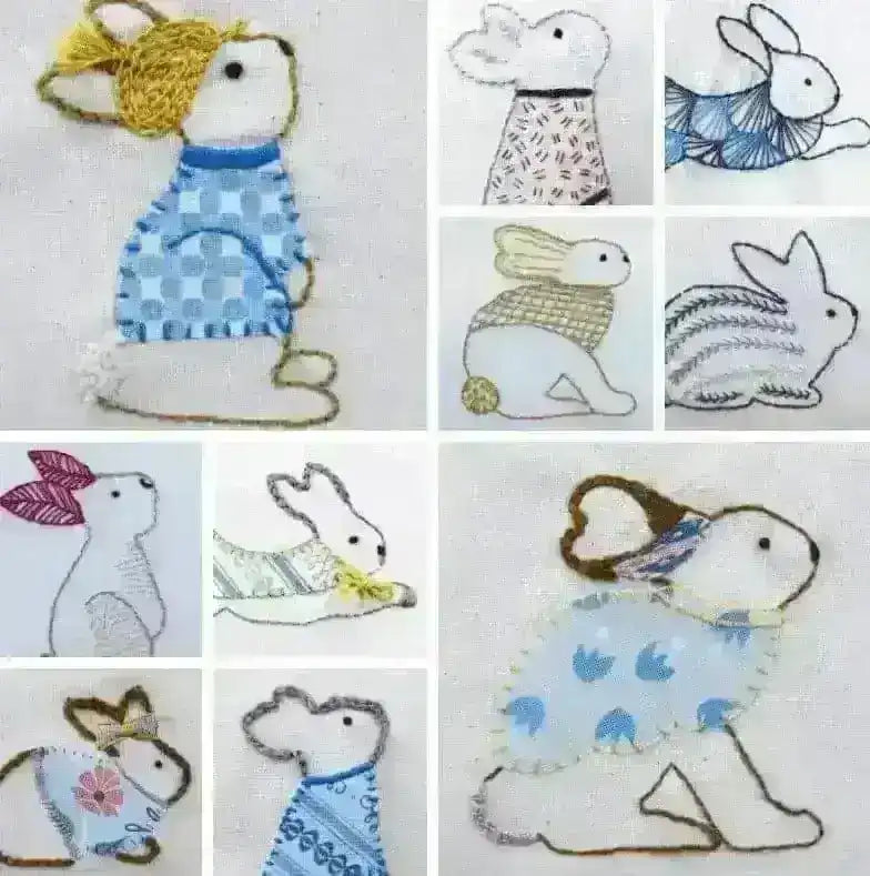 Rabbits in Stitches PDF Pattern , PDF Download , StitchDoodles , applique, Bag charm, bunny, charm, crafting, decoration, Embroidery, embroidery hoop, embroidery hoop kit, Embroidery Kit, embroidery kit for adults, embroidery kit for beginers, felt, hand embroidery, hand stitching, handmade, home decor, keyring, modern embroidery, nusery decor, ornament, pattern, pdf download, PDF pattern, rabbit, sew, sewing , StitchDoodles , shop.stitchdoodles.com