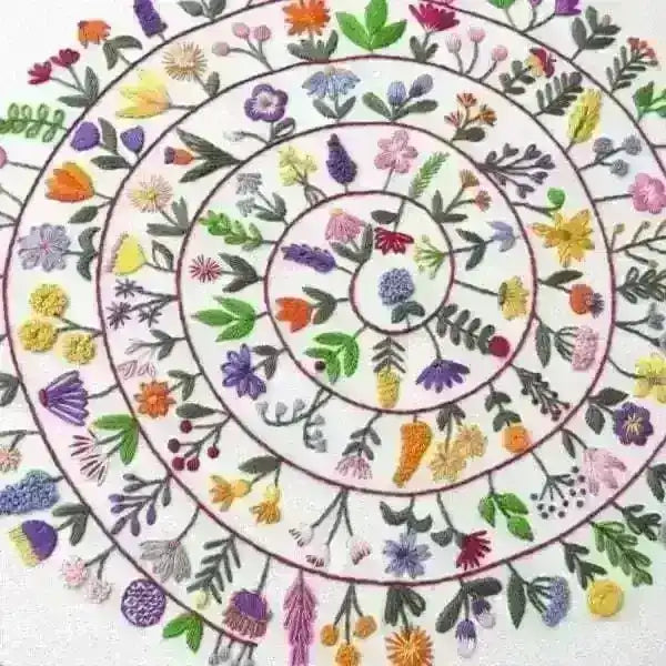 Round and Round the Garden Hand Embroidery Pattern , PDF Download , StitchDoodles , embroidery hoop kit, embroidery kits for adults, embroidery kits for beginners, embroidery patern, flower embroidery, hand embroidery, modern embroidery kits, unique embroidery kits , StitchDoodles , shop.stitchdoodles.com