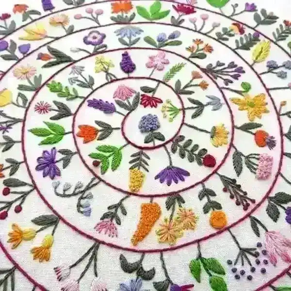 Round and Round the Garden Hand Embroidery Pattern , PDF Download , StitchDoodles , embroidery hoop kit, embroidery kits for adults, embroidery kits for beginners, embroidery patern, flower embroidery, hand embroidery, modern embroidery kits, unique embroidery kits , StitchDoodles , shop.stitchdoodles.com