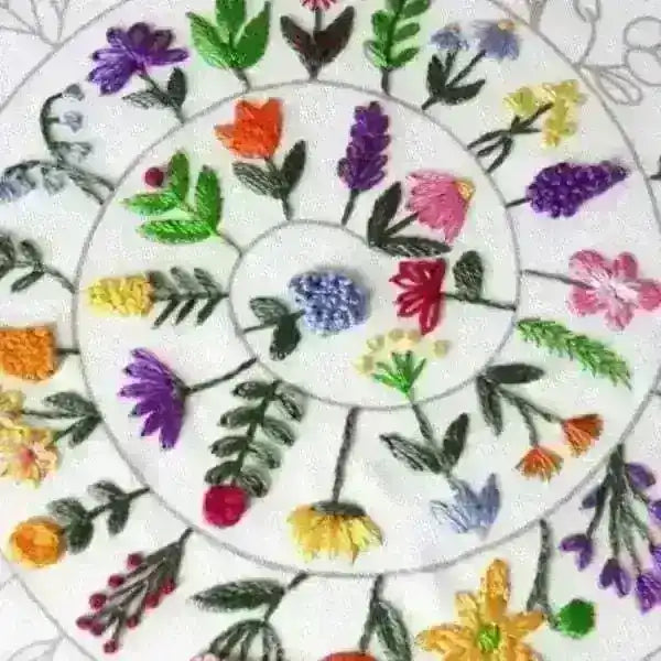 Round and Round the Garden Hand Embroidery Pattern , PDF Download , StitchDoodles , embroidery hoop kit, embroidery kits for adults, embroidery kits for beginners, embroidery patern, flower embroidery, hand embroidery, modern embroidery kits, unique embroidery kits , StitchDoodles , shop.stitchdoodles.com