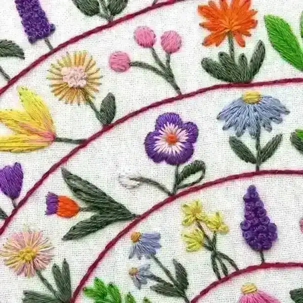 Round and Round the Garden Hand Embroidery Pattern , PDF Download , StitchDoodles , embroidery hoop kit, embroidery kits for adults, embroidery kits for beginners, embroidery patern, flower embroidery, hand embroidery, modern embroidery kits, unique embroidery kits , StitchDoodles , shop.stitchdoodles.com