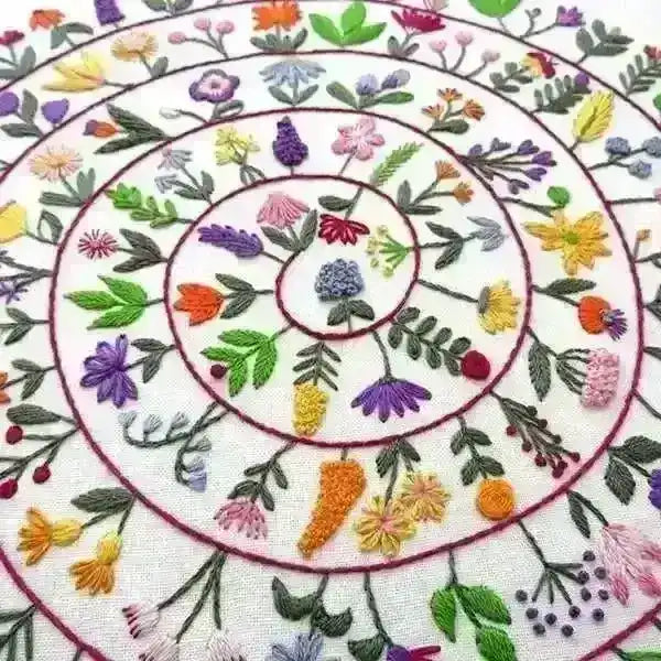 Round and Round the Garden, Pre Printed Embroidery Fabric Panel , Pre Printed Fabric Pattern , StitchDoodles , embroidery hoop kit, embroidery kits for adults, embroidery kits for beginners, hand embroidery, hand embroidery fabric, modern embroidery kits, unique embroidery kits , StitchDoodles , shop.stitchdoodles.com
