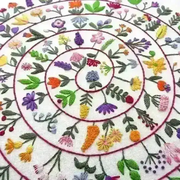 Round and Round the Garden, Pre Printed Embroidery Fabric Panel , Pre Printed Fabric Pattern , StitchDoodles , embroidery hoop kit, embroidery kits for adults, embroidery kits for beginners, hand embroidery, hand embroidery fabric, modern embroidery kits, unique embroidery kits , StitchDoodles , shop.stitchdoodles.com